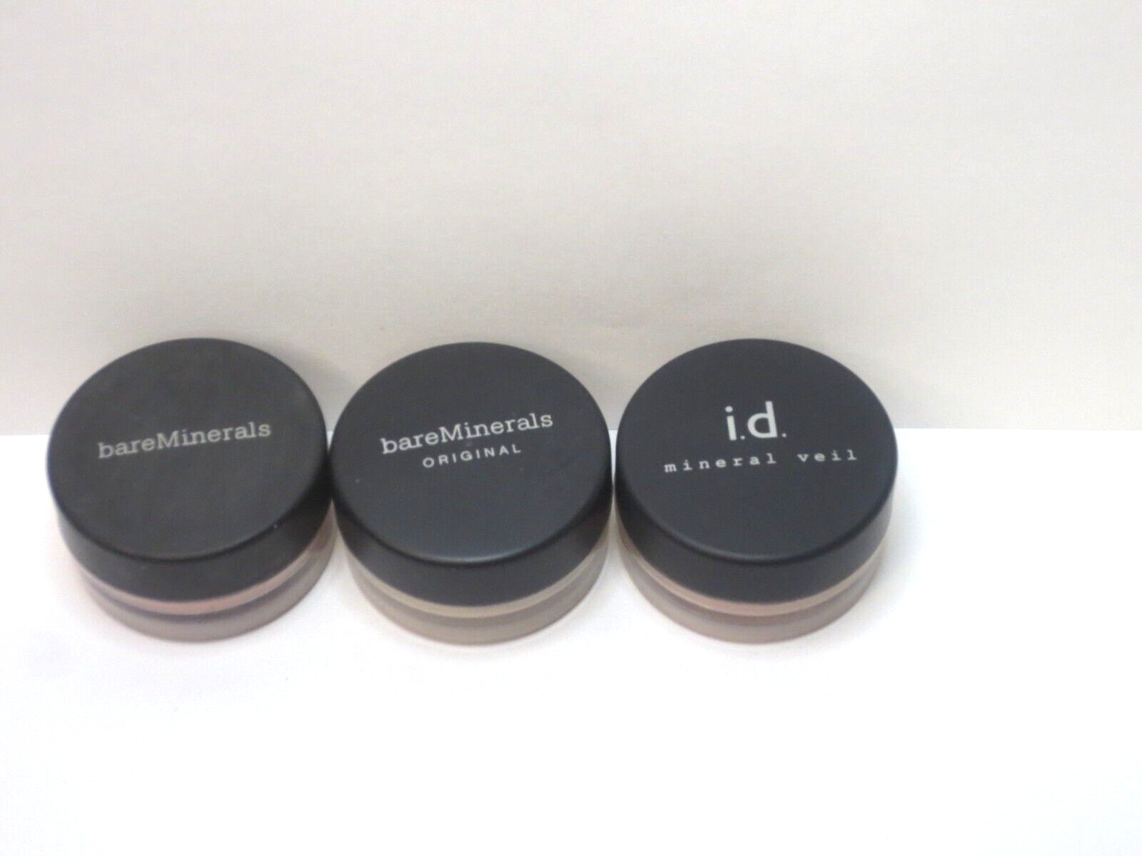 BAREMINERALS ASSORTED POWDERS 3 PCS- LIGHT W15, TINTED MINERAL VEIL & SUNKISSED