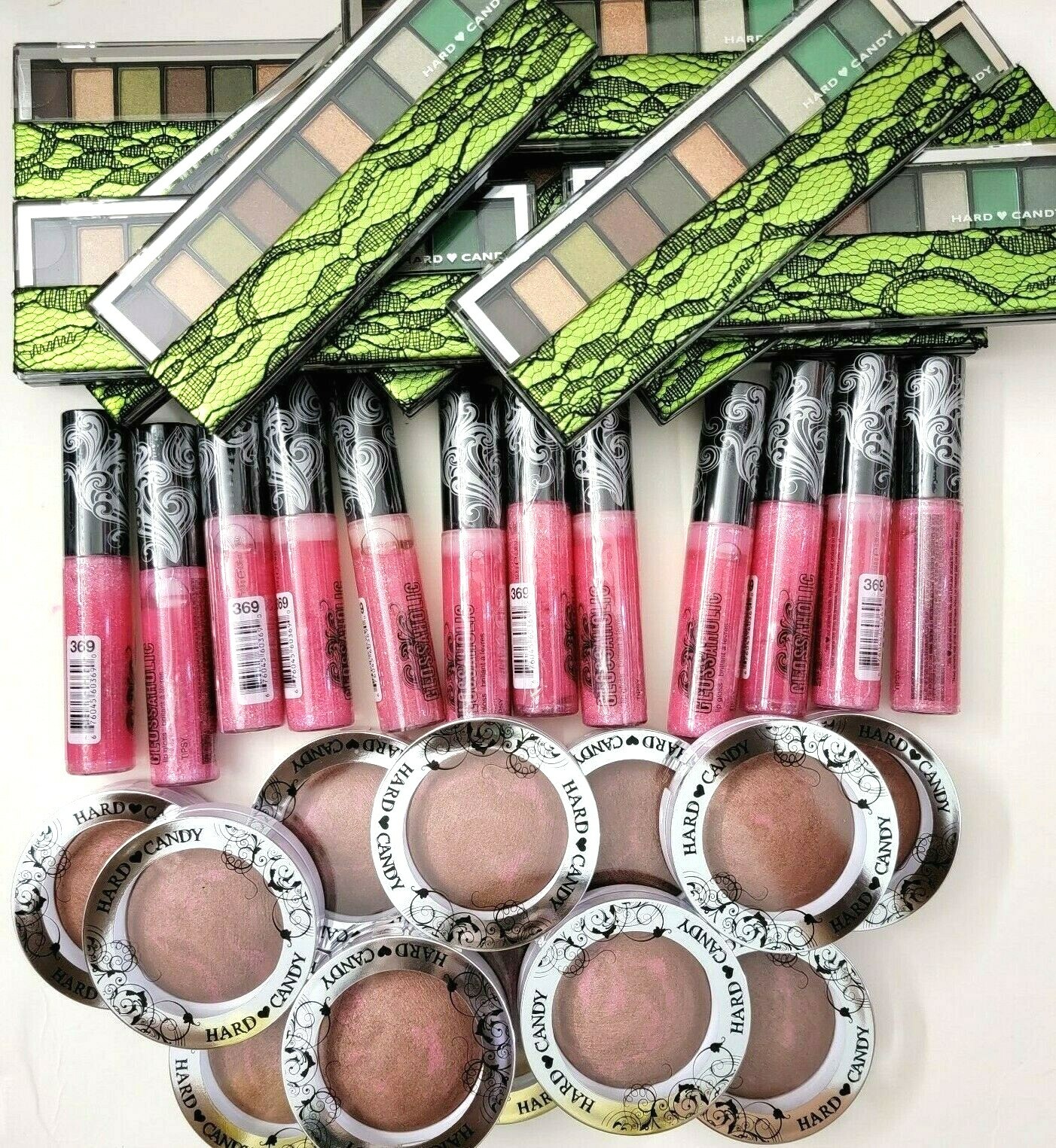 HARD CANDY Cosmetics 12-Lip Gloss 369 TIPSY, 12-Bombshell Blush, 12-Eyeshadow