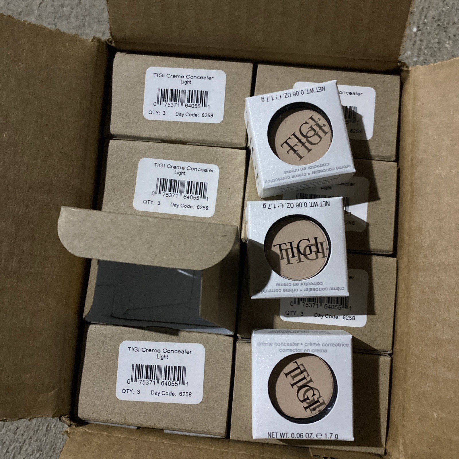 48 Piece Lot Box Beauty Makeup Cosmetics TIGI Concealer Light