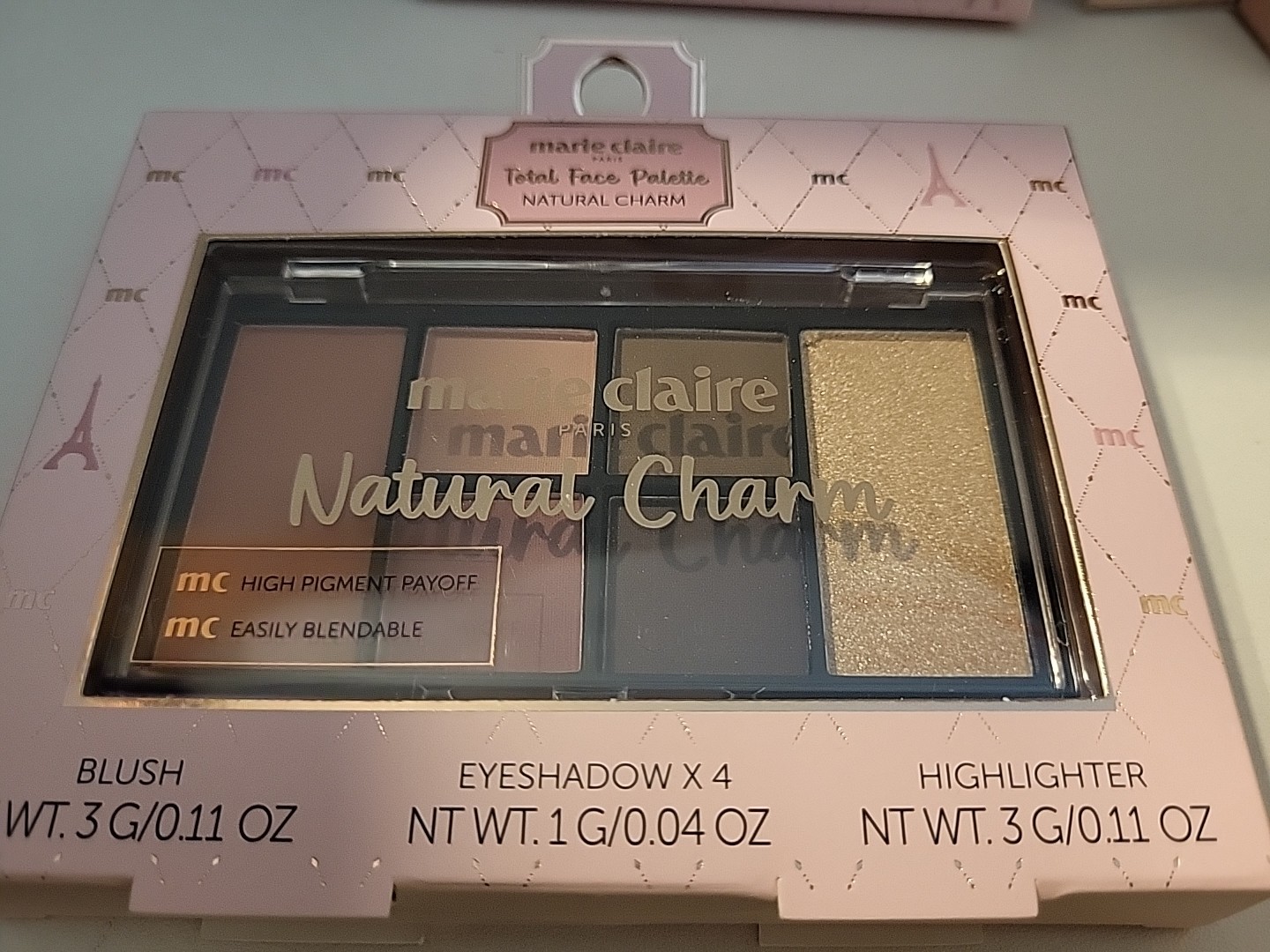 Marie Claire Makeup Lot Of 4. Total Face Pallet, Setting Powder, Eyeliner, Blush