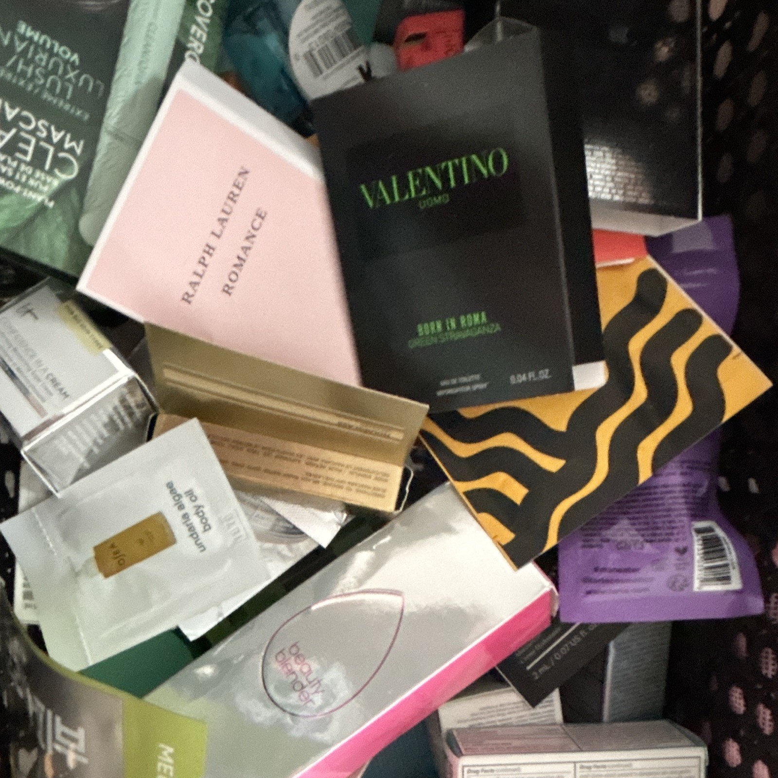 Assorted Travel/Sample Beauty Lot: from Ulta. Two make up bags included. Box not