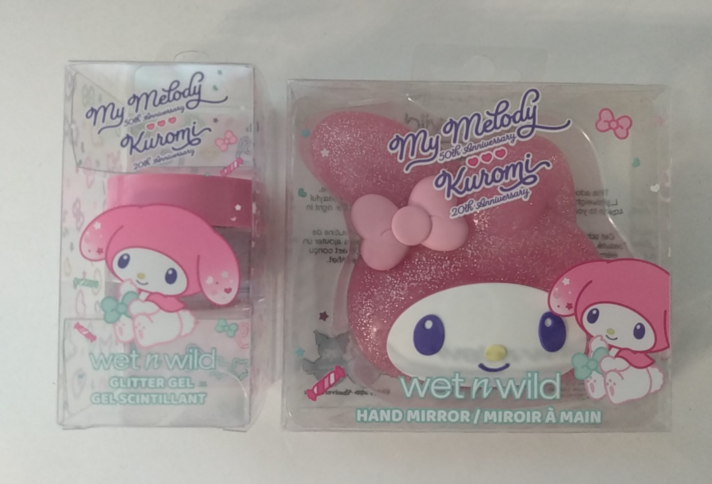 Sanrio Wet N Wild 50th Anniversary My Melody Lot of 2 New Mirror & Glitter Gel