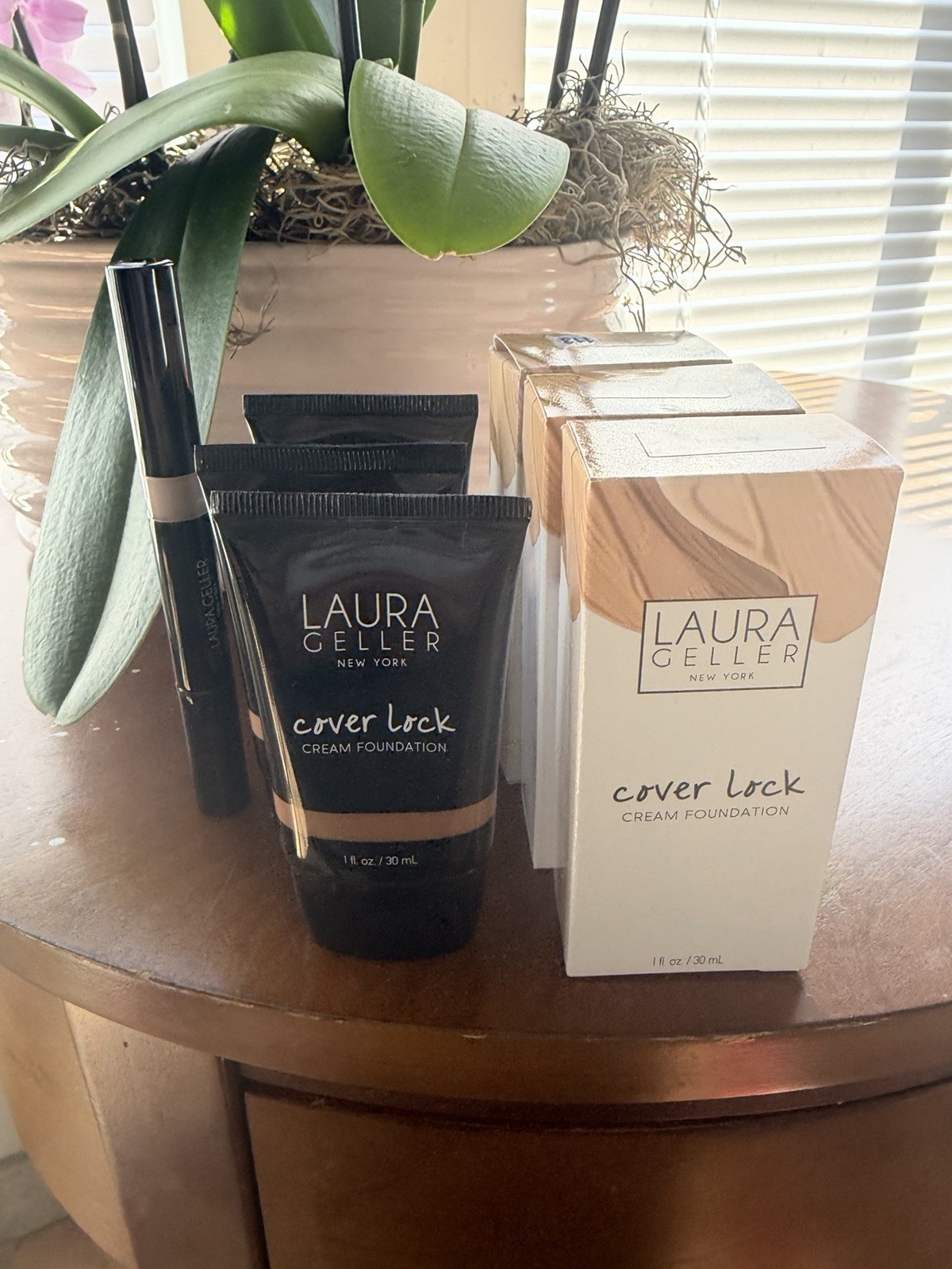 Laura Geller Cover Lock Cream Foundation Full Size Mixed Lot Tan Honey Deep