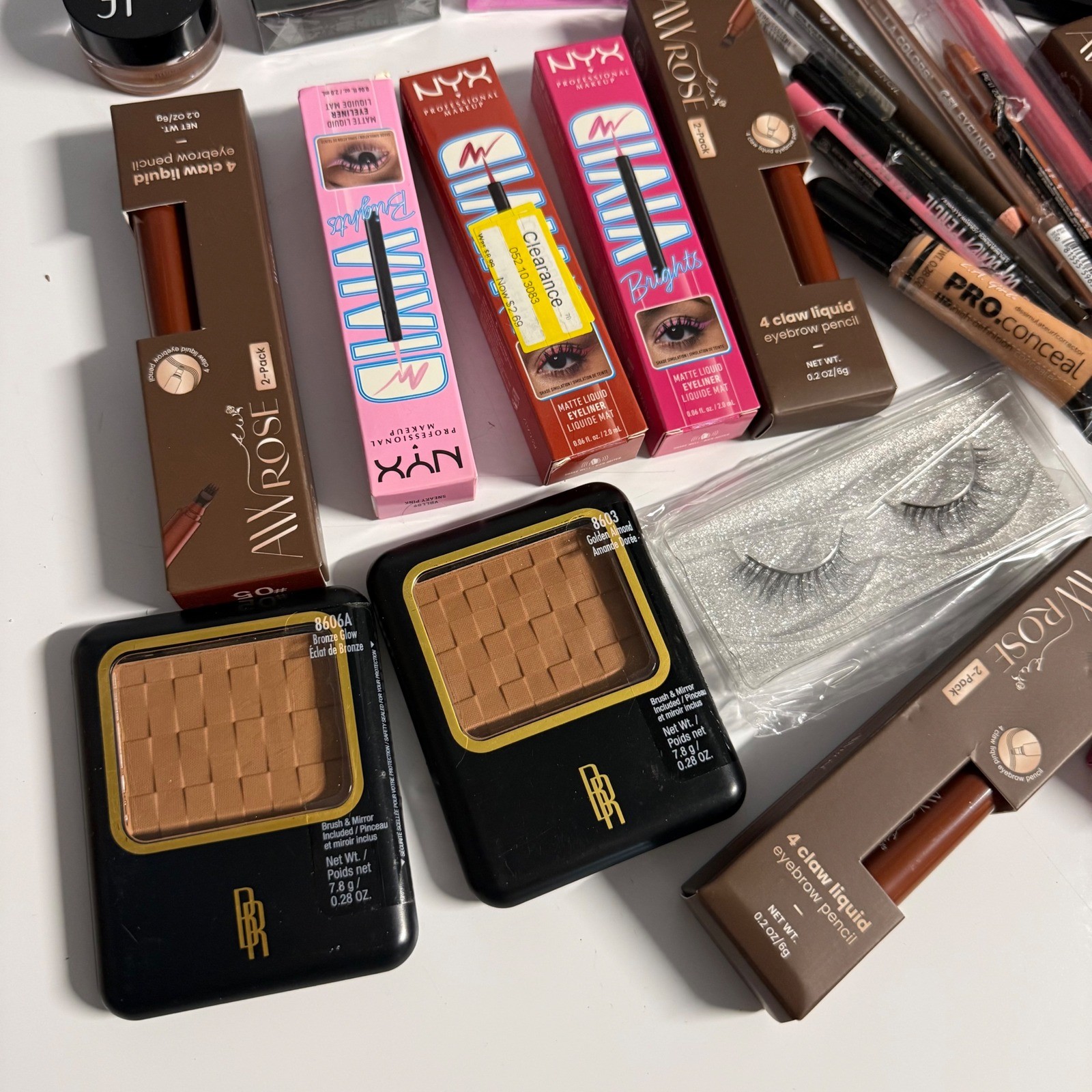 Huge Makeup Bundle NYX Vivid Brights Maybelline Black Radiance E.L.F. 25+ Pcs