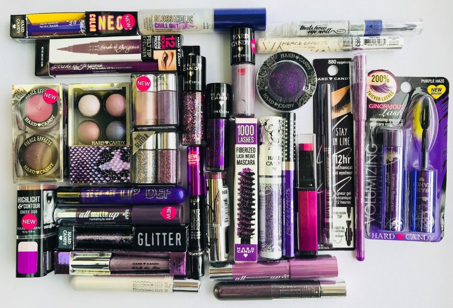 Lot of 10 ~ Hard Candy PURPLE!!!! Makeup Lot Eyes/Nails/Lips!