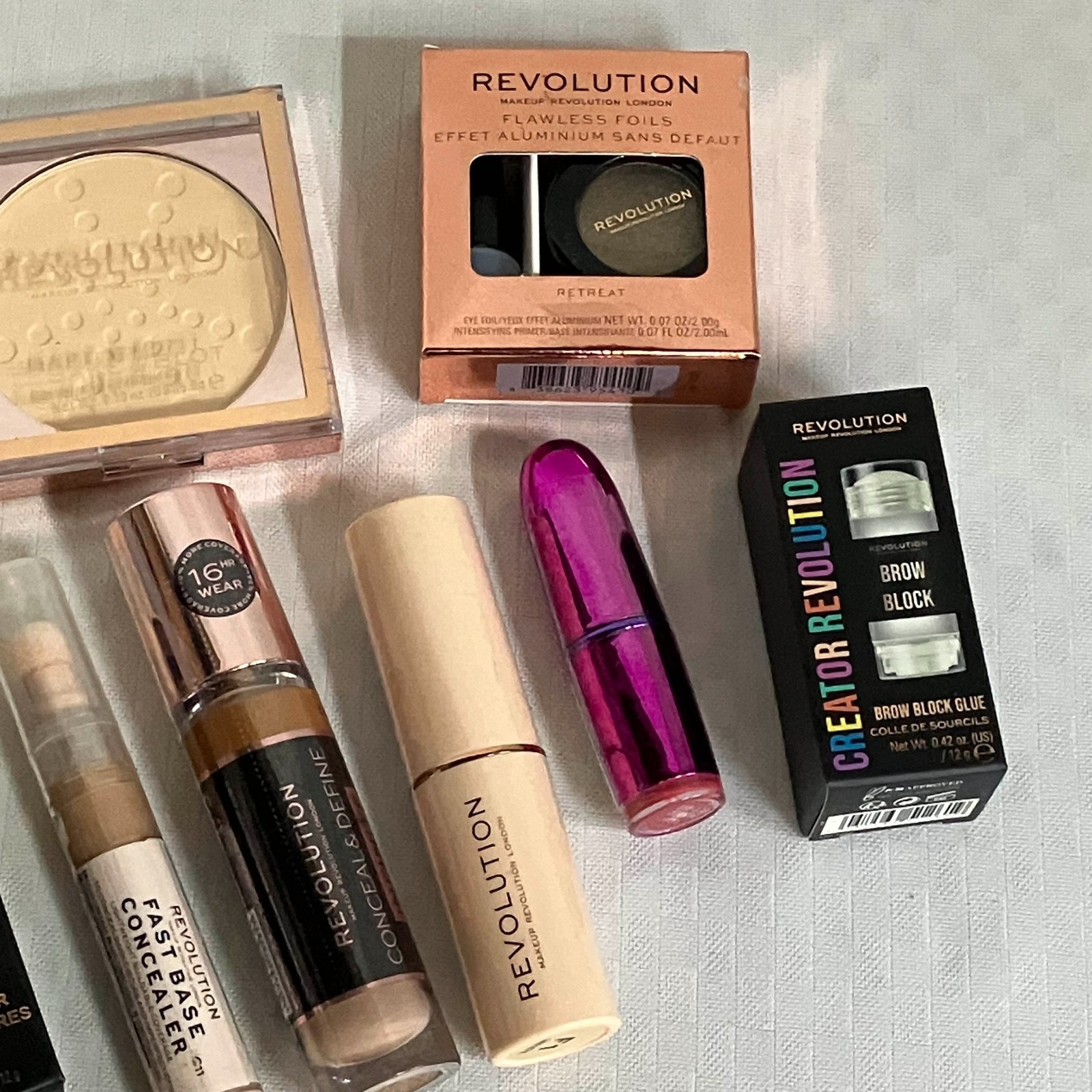 Revolution Base Concealers Blush Foundation Powder Eyes & Lips Makeup Lot Of 10