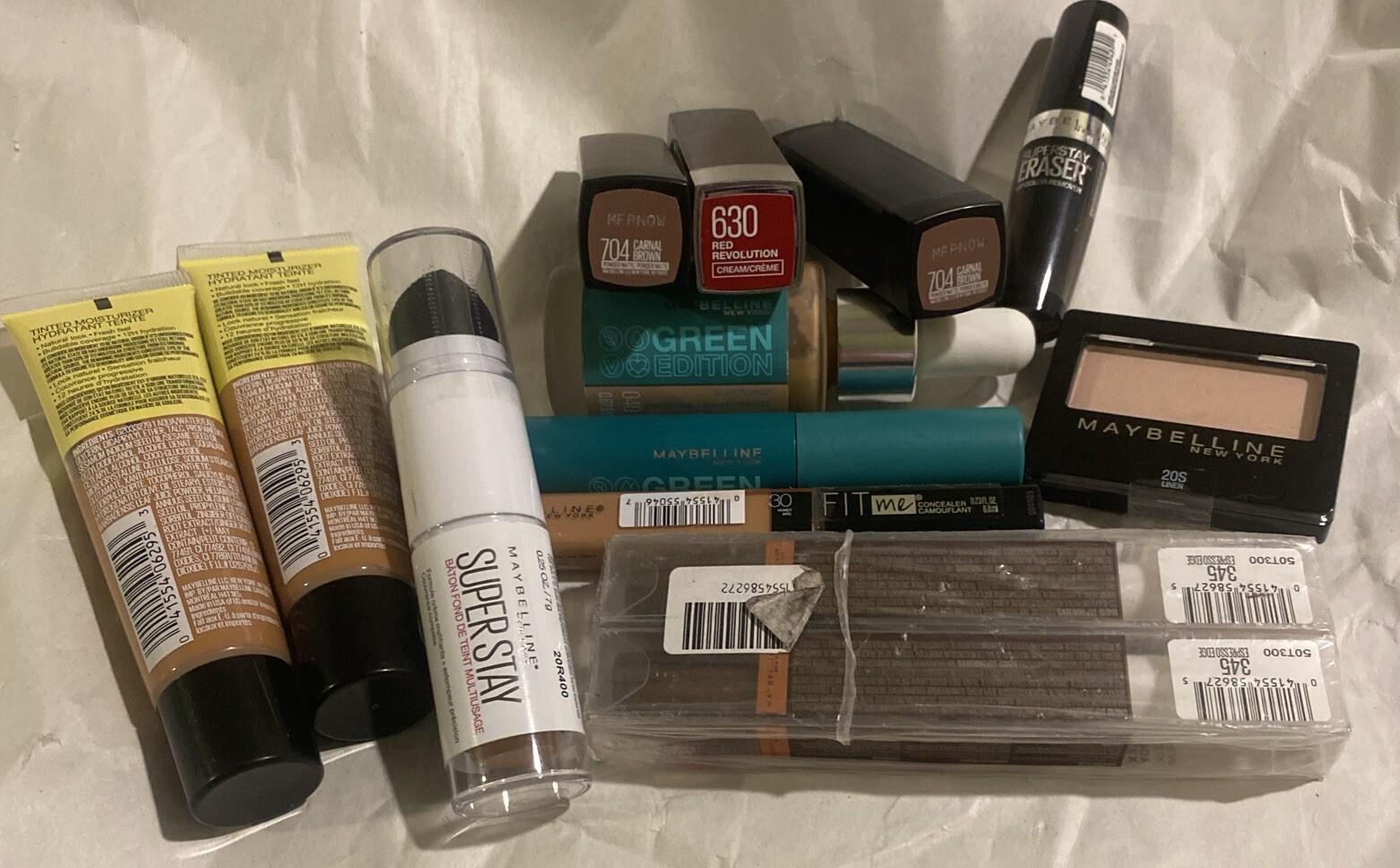 Maybelline Makeup Cosmetic Bundle Medium Tone Tinted FACE Eyes LIPSTICK & MORE🫦