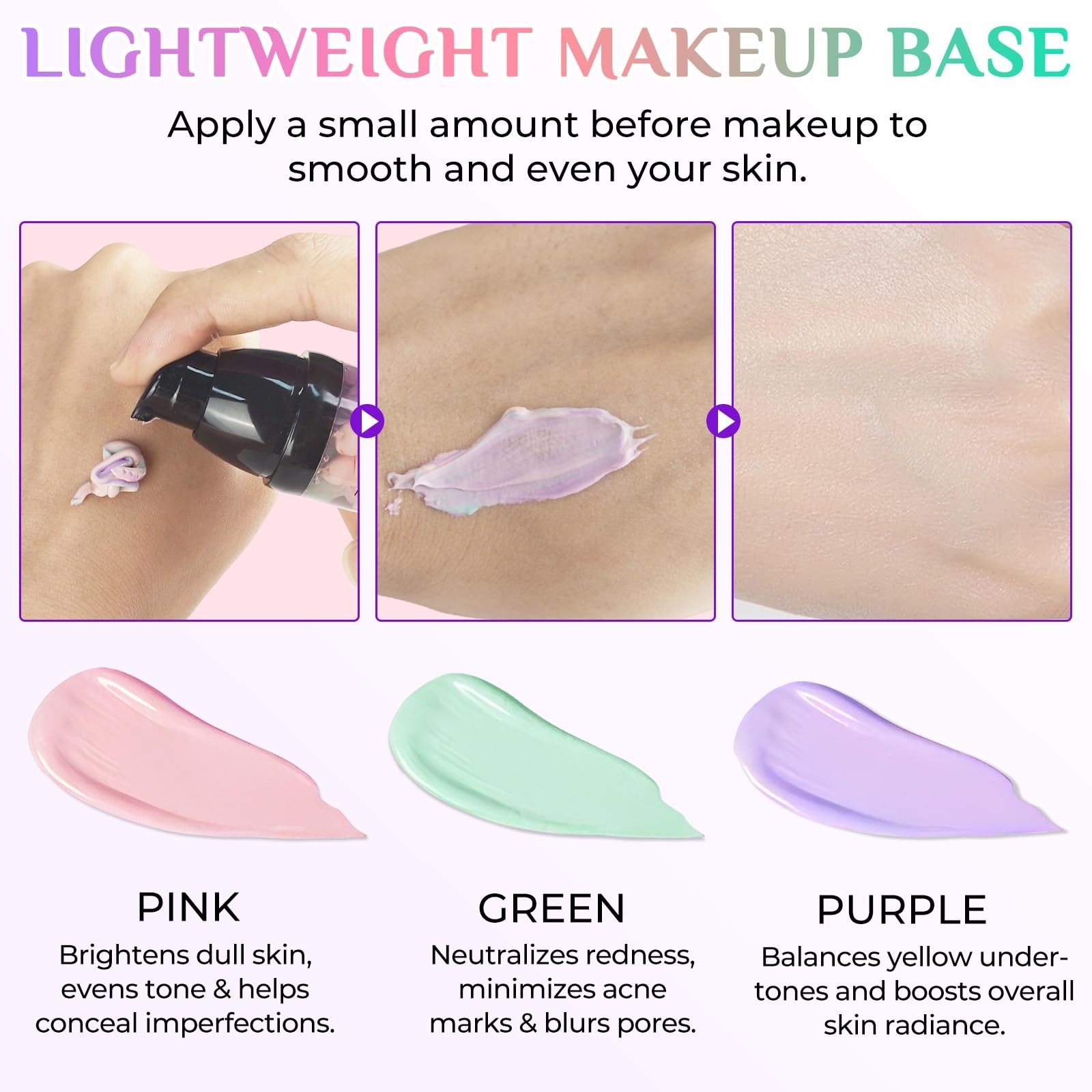 Primer for Face, 3 In 1 Face Primer Before Makeup, Moisturizes-Sunscreen Crea…
