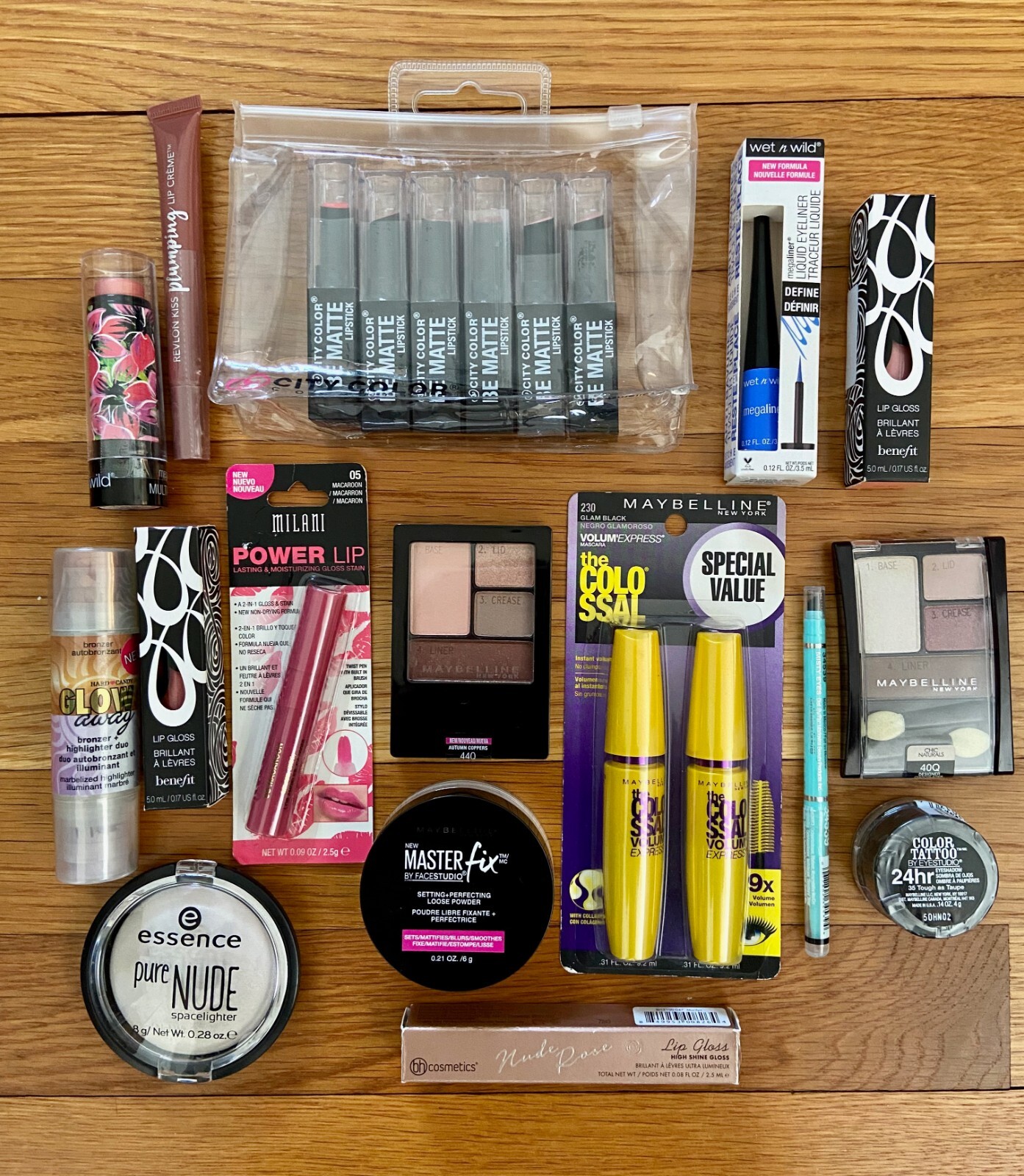Lot 21 Cosmetics Assorted Name Brands- Hard Candy Maybelline Revlon Milani