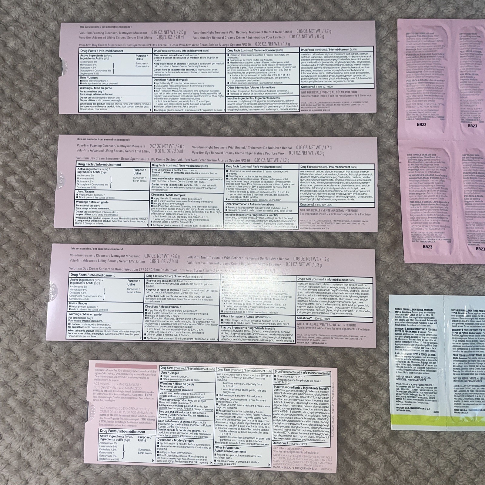MARY KAY SAMPLES LOT Skincare Timewise Satin Hands Clearproof Clay Mask