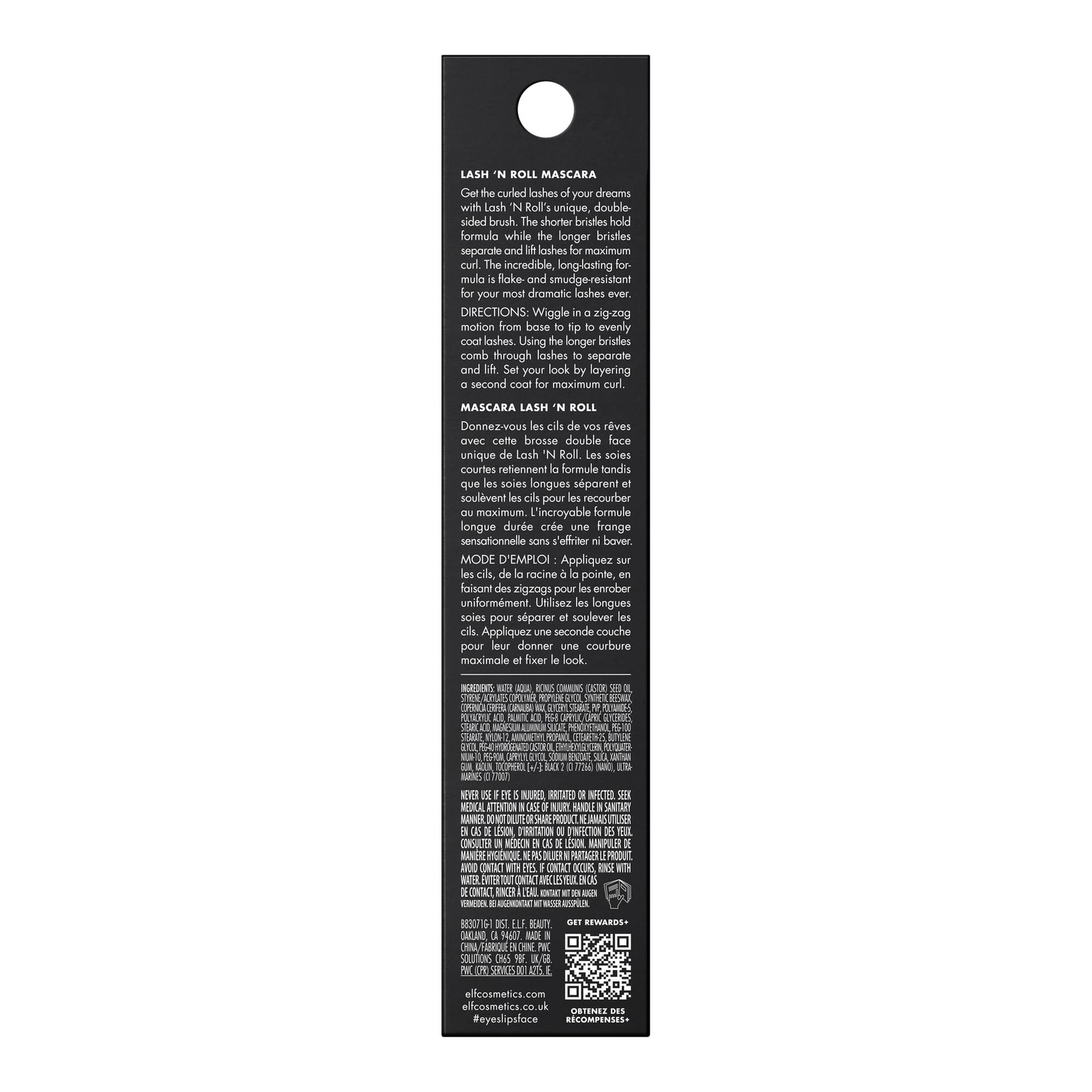 e.l.f. Lash ‘N Roll Mascara, Curling Mascara 0.32 Fl Oz (Pack of 1), Black