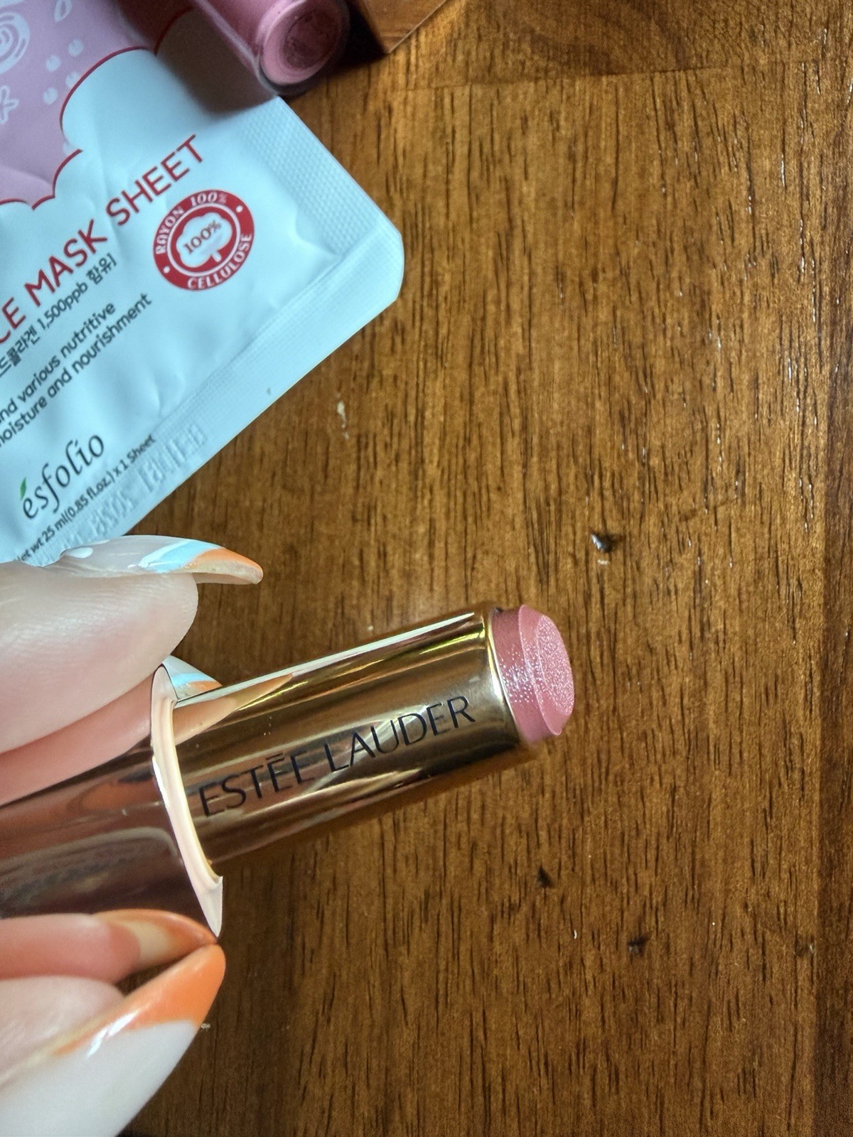 Valentino Pink Gloss Estée Lauder Lipstick Face Eye Mask Skincare Makeup Bundle