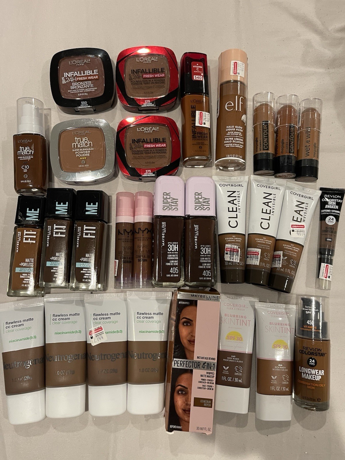 Huge Resale Foundation Powder Concealer LOT Dark Skin Tone Neutrogena Loreal 🔥