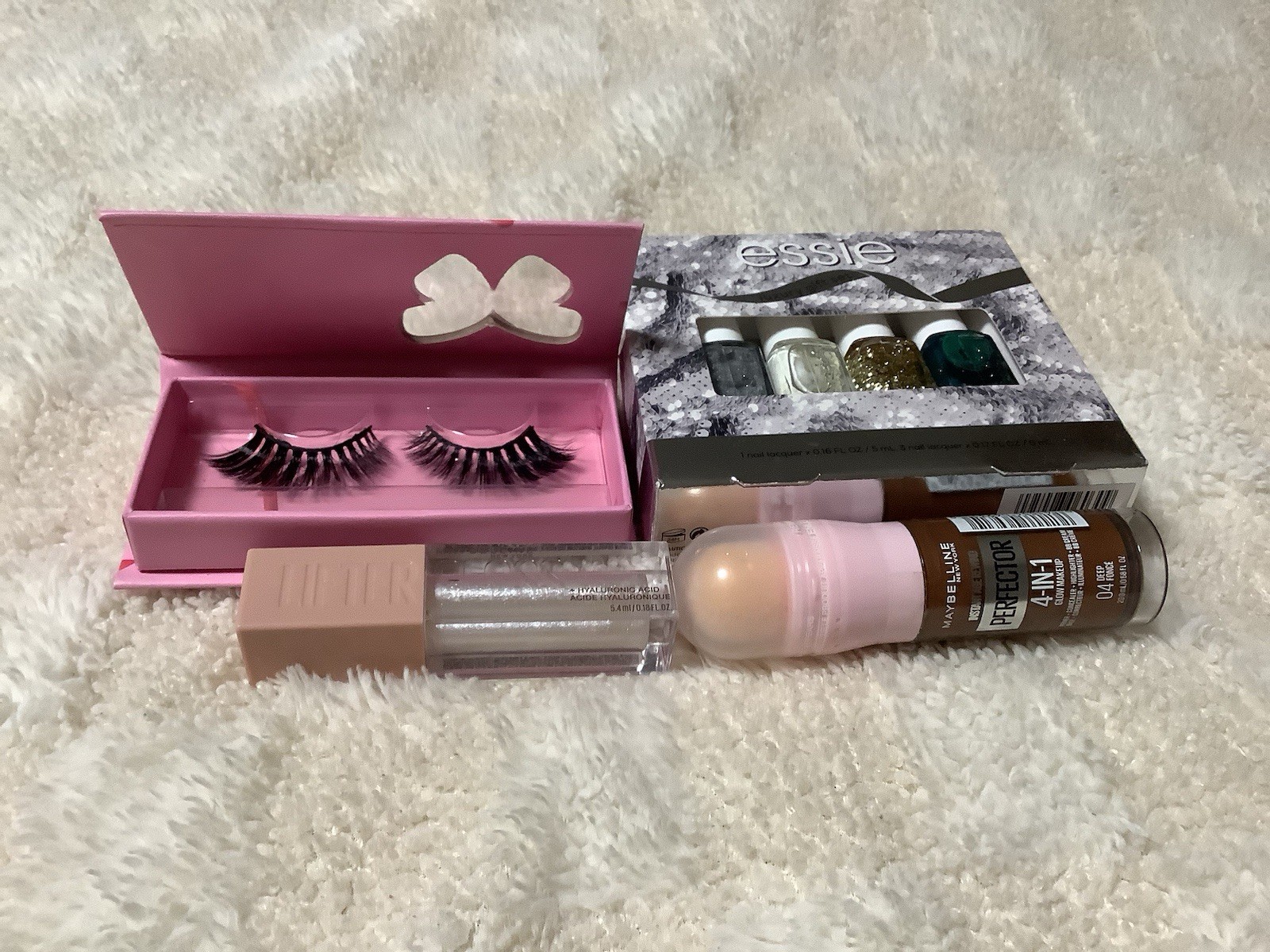 Essie, Maybelline Full Size Nail Polish, Lifter Gloss, Perfector, False Eyelash…