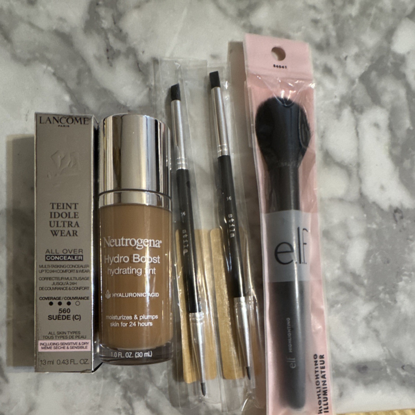 Lancôme, Neutrogena, e.l.f., stila Makeup Lot Hydrating Full Size, Tint, Brushes