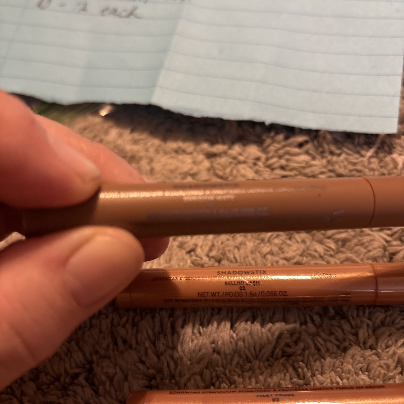 New No Box Fenty Beauty Shadow Sticks Lot: 1 Fizzy Frose 1 Shroom Mate 1 Bellini
