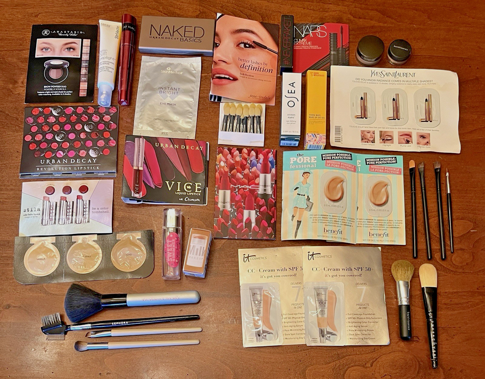 Lot of 30+ Makeup Beauty Products for Face Eyes Lips-Urban D/Strivectin/Brushes