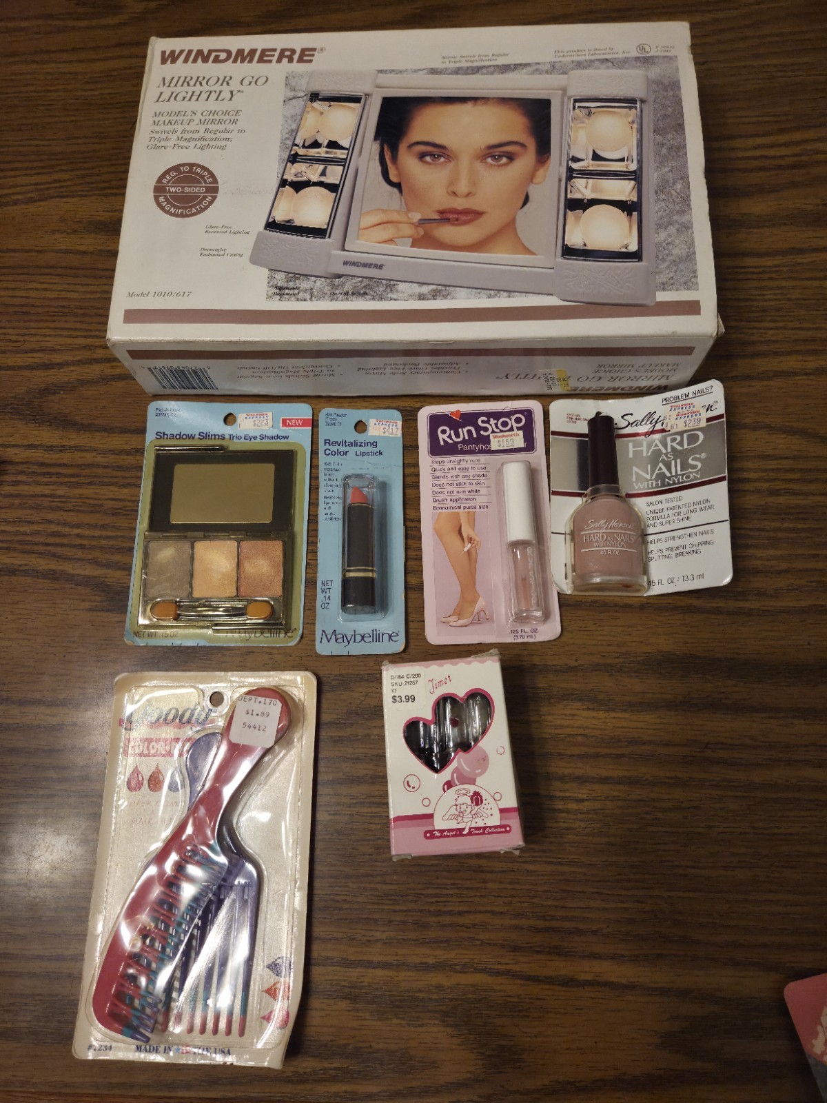 Vintage Makeup Mirror Lip Stick Nail Polish Brush Lot of 7 New Sealed Rare Items
