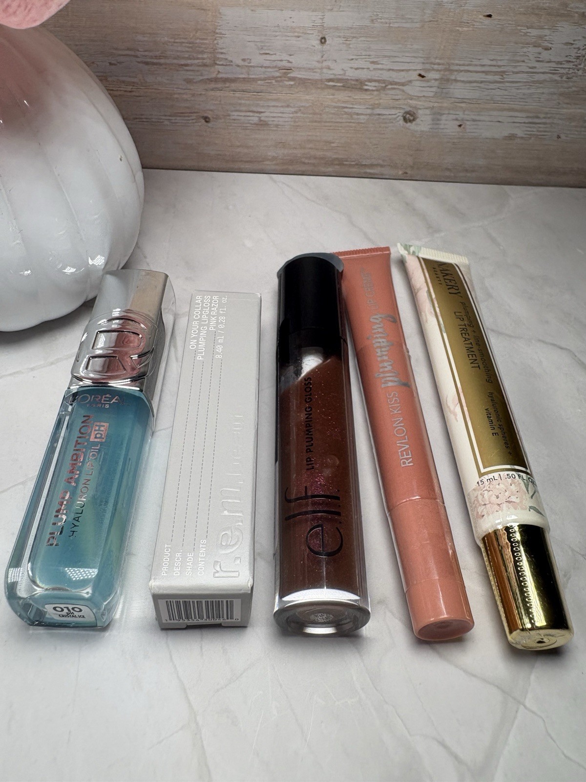 5pc Plumping Lip Gloss & Treatment Lot * Nakery L’Oréal e.l.f. Revlon r.e.m.
