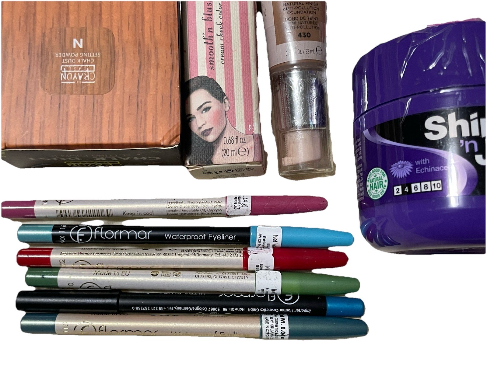 24 Piece Mixed Makeup Lot Revlon L’Oréal NYX Flormar Covergirl Shine Jam Urban L