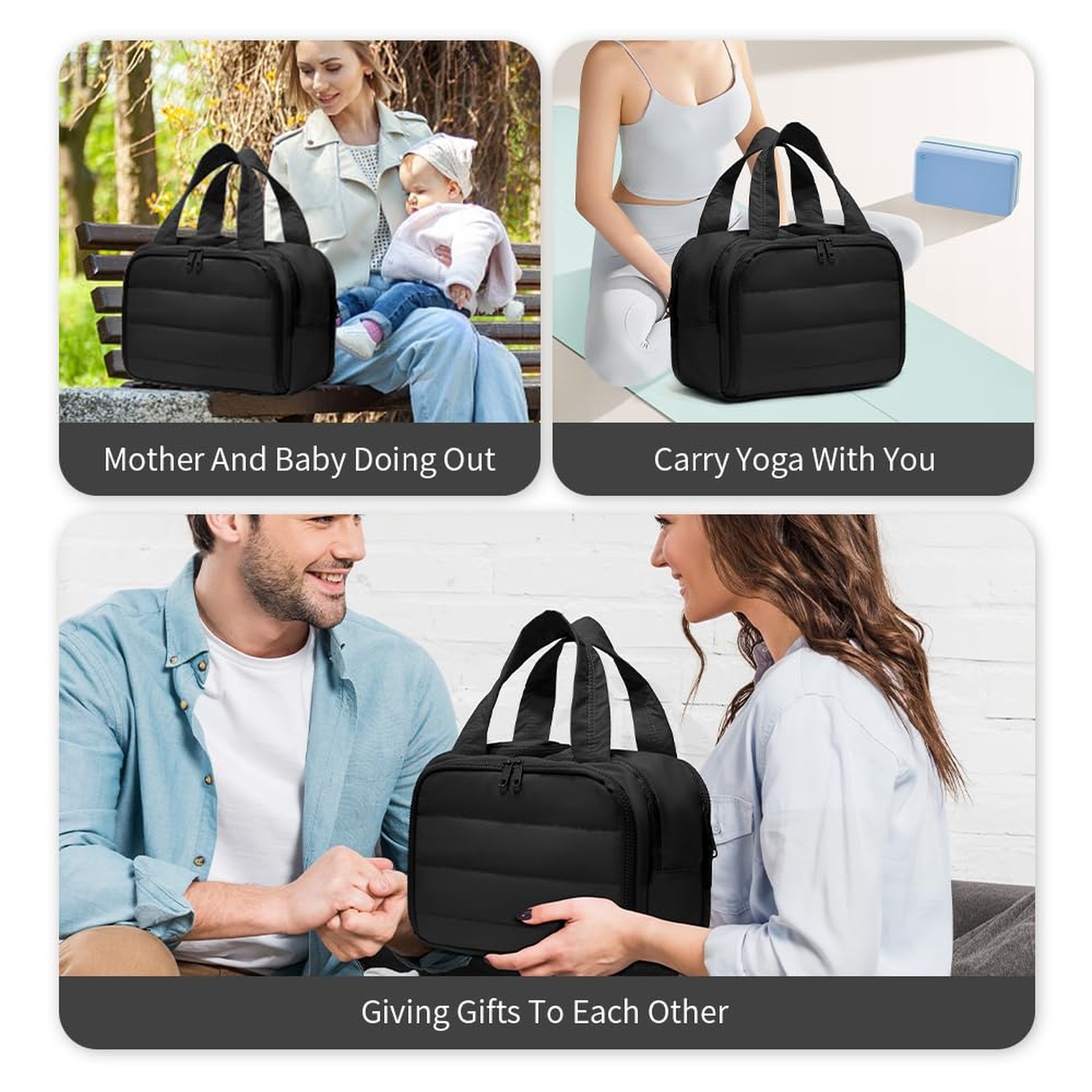 Puffer Travel Toiletry Bag – Large Capacity 11.8”L Makeup Organizer,