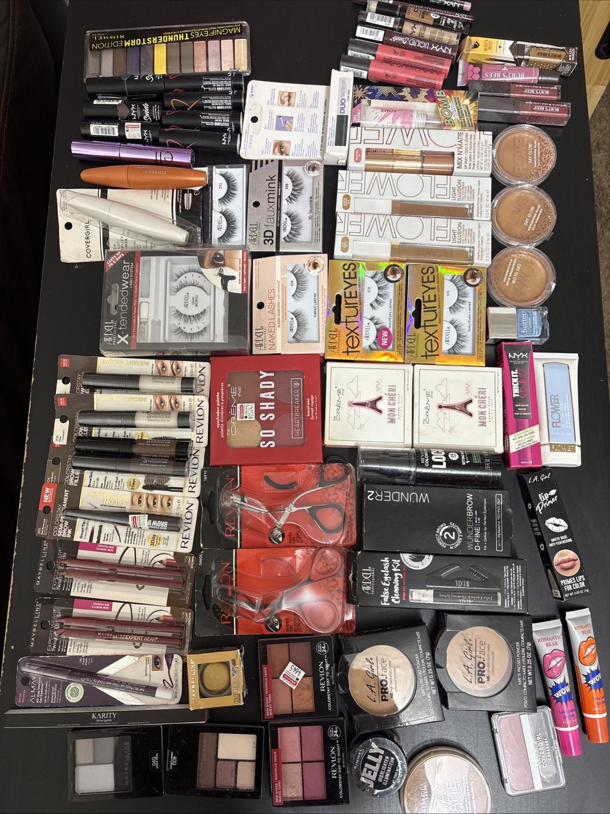 Mixed make up bundle creamy Revlon Maybelline LA Girl Rimmel Ardell NYX &70 pcs