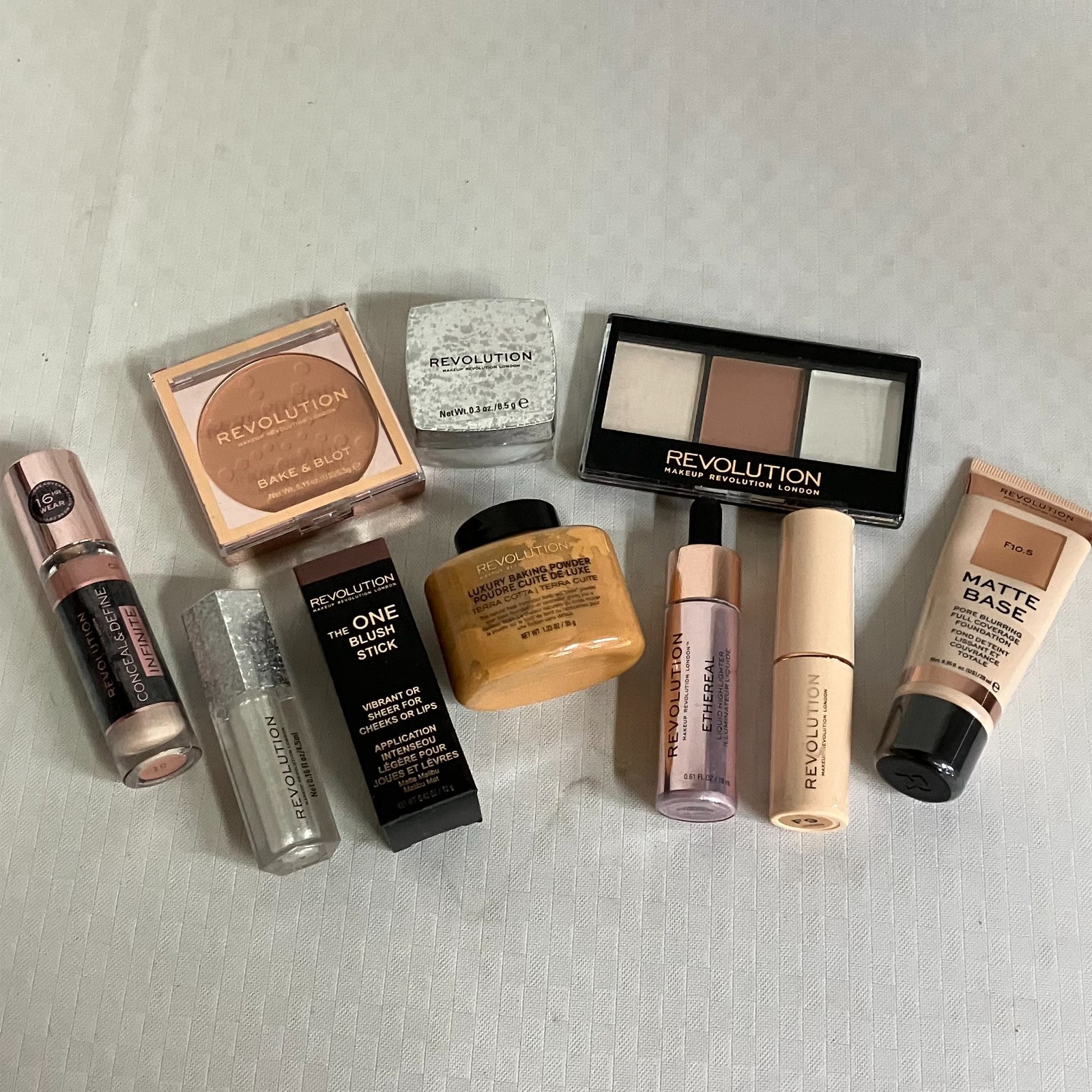 Revolution Concealer Blush Foundation Powder Eyes & Lips Makeup Lot Of 10 New