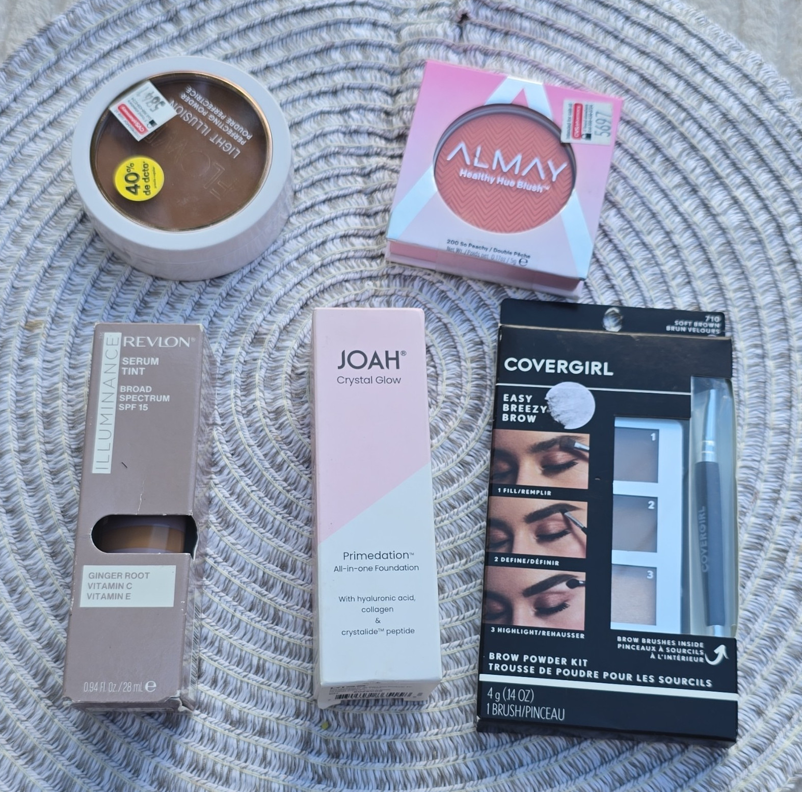 Assorted Full Size Makeup Lot: Revlon SPF 15 Tint, JOAH, CoverGirl, Almay