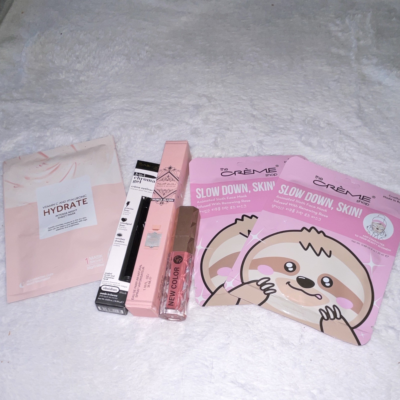 The Crème Shop Beauty Lot: Sloth Masks, Obsidian Gel Eyeliner, EDP, Lip