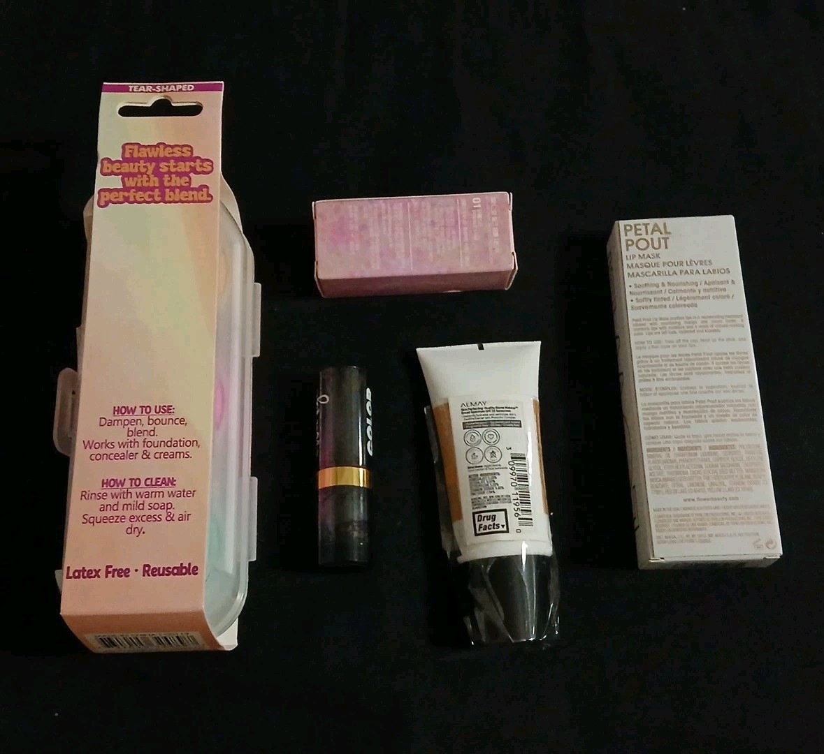 Makeup Cosmetics Lot 5 Pieces Almay Colorgram Shadow Revlon Lipstick Flower