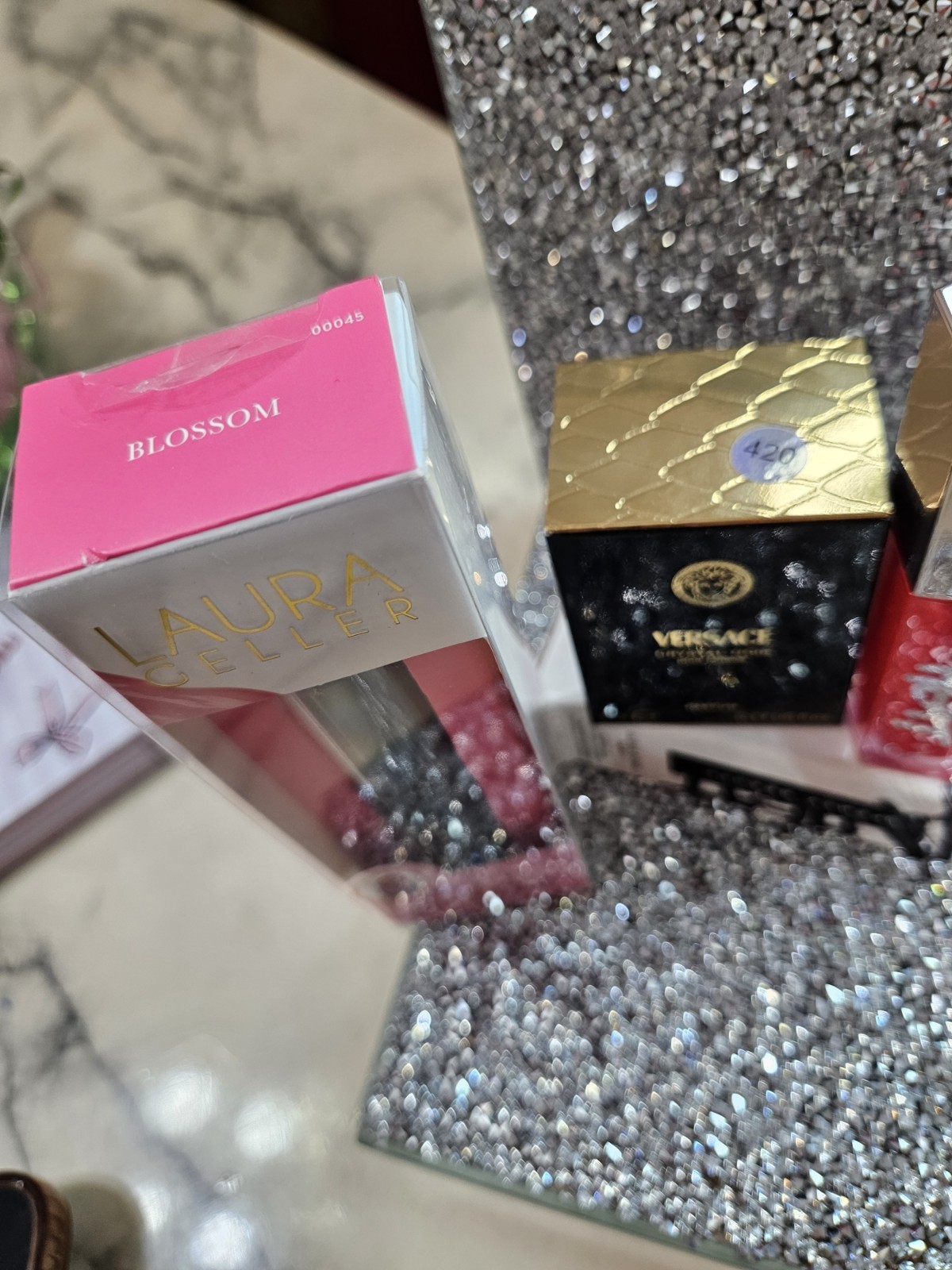 Laura Geller Shine Stick, Versace Crystal Noir, Fenty Beauty Gloss Bomb Lot