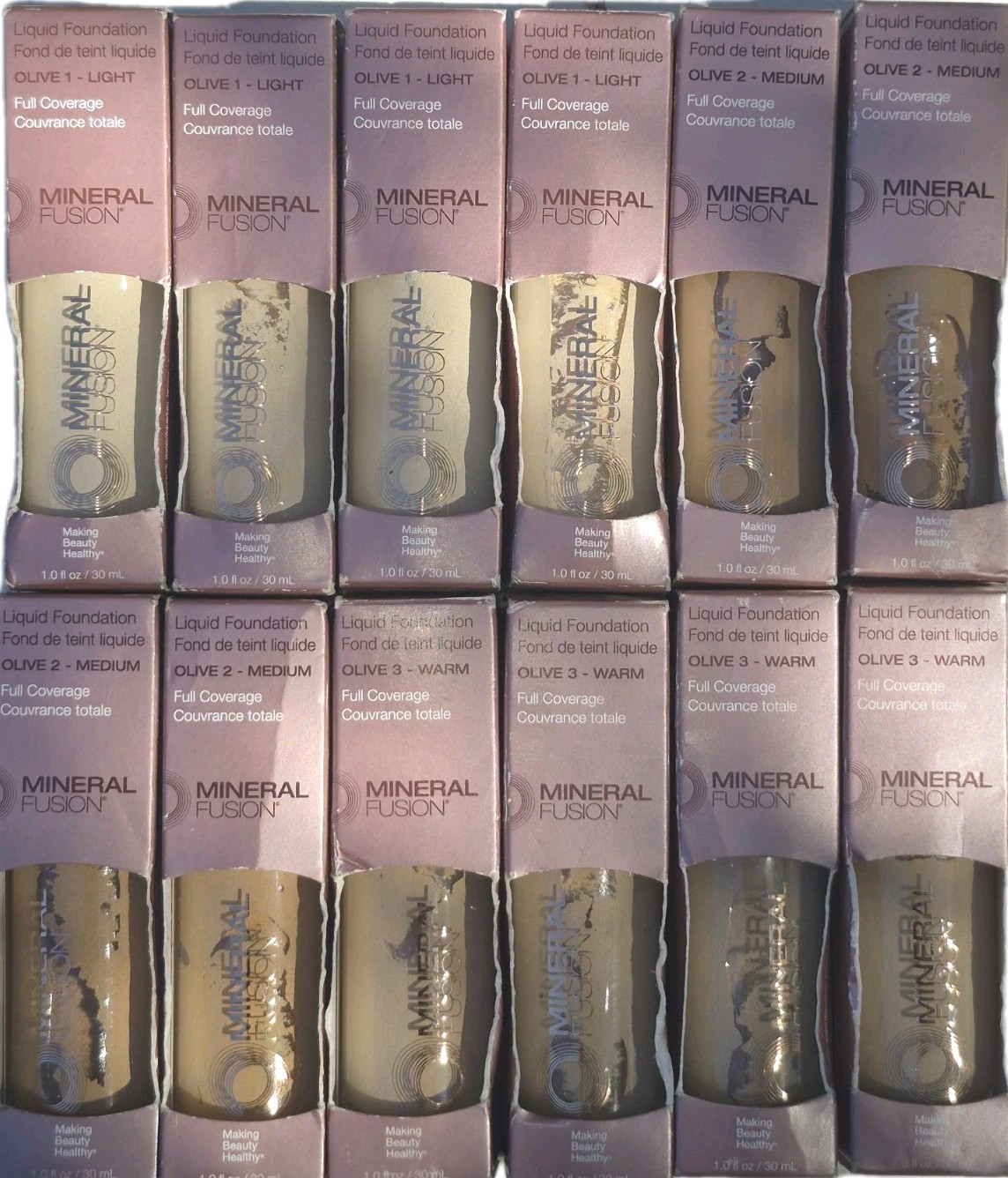 100 Pc Mineral Fusion Lot Foundation Mascara Lipstick Gloss Stain Blush Conceale