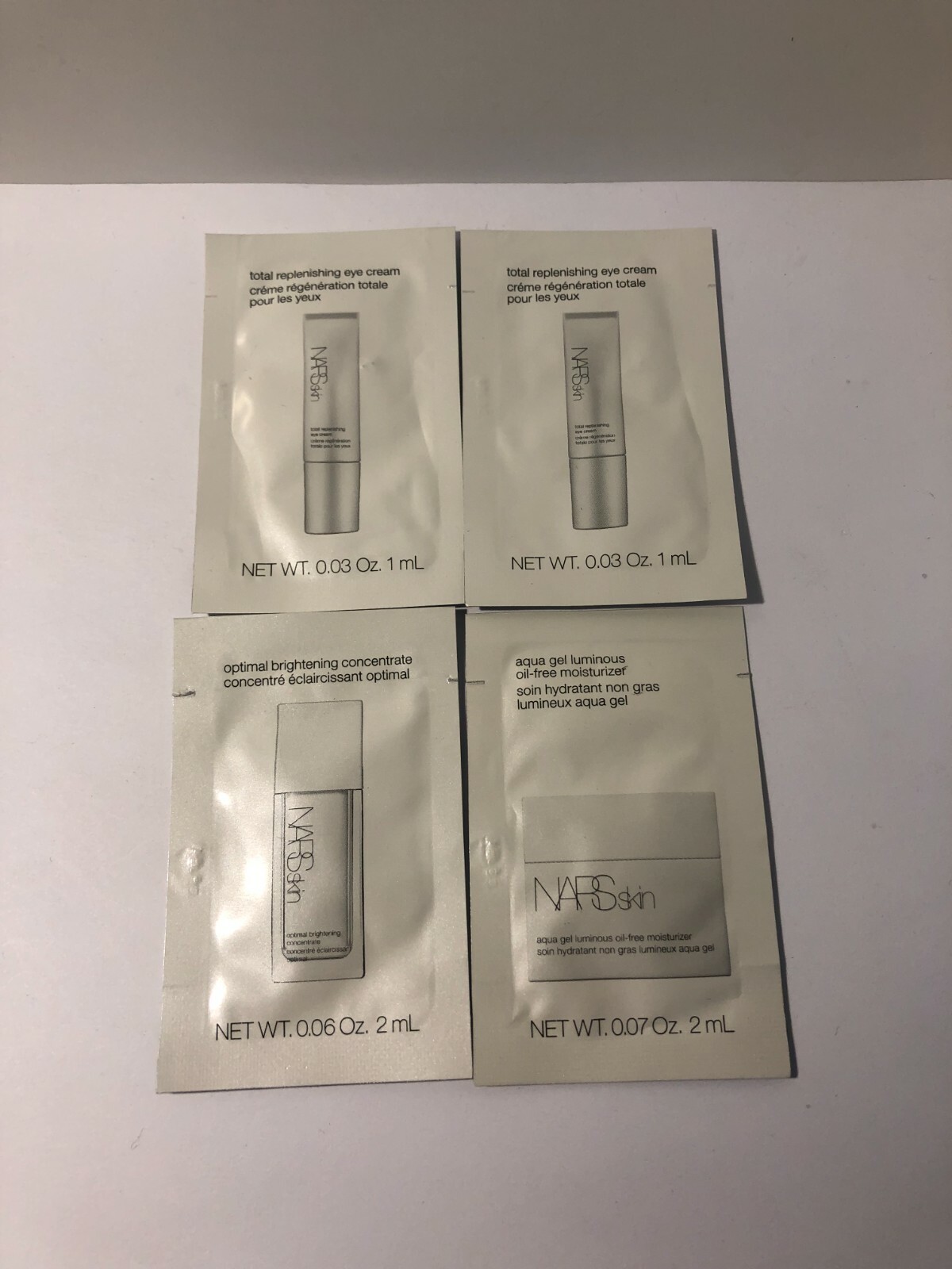NARS 2*EYE CREAM & BRIGHTENING CONCENTRATE & OIL-FREE MOISTURIZER