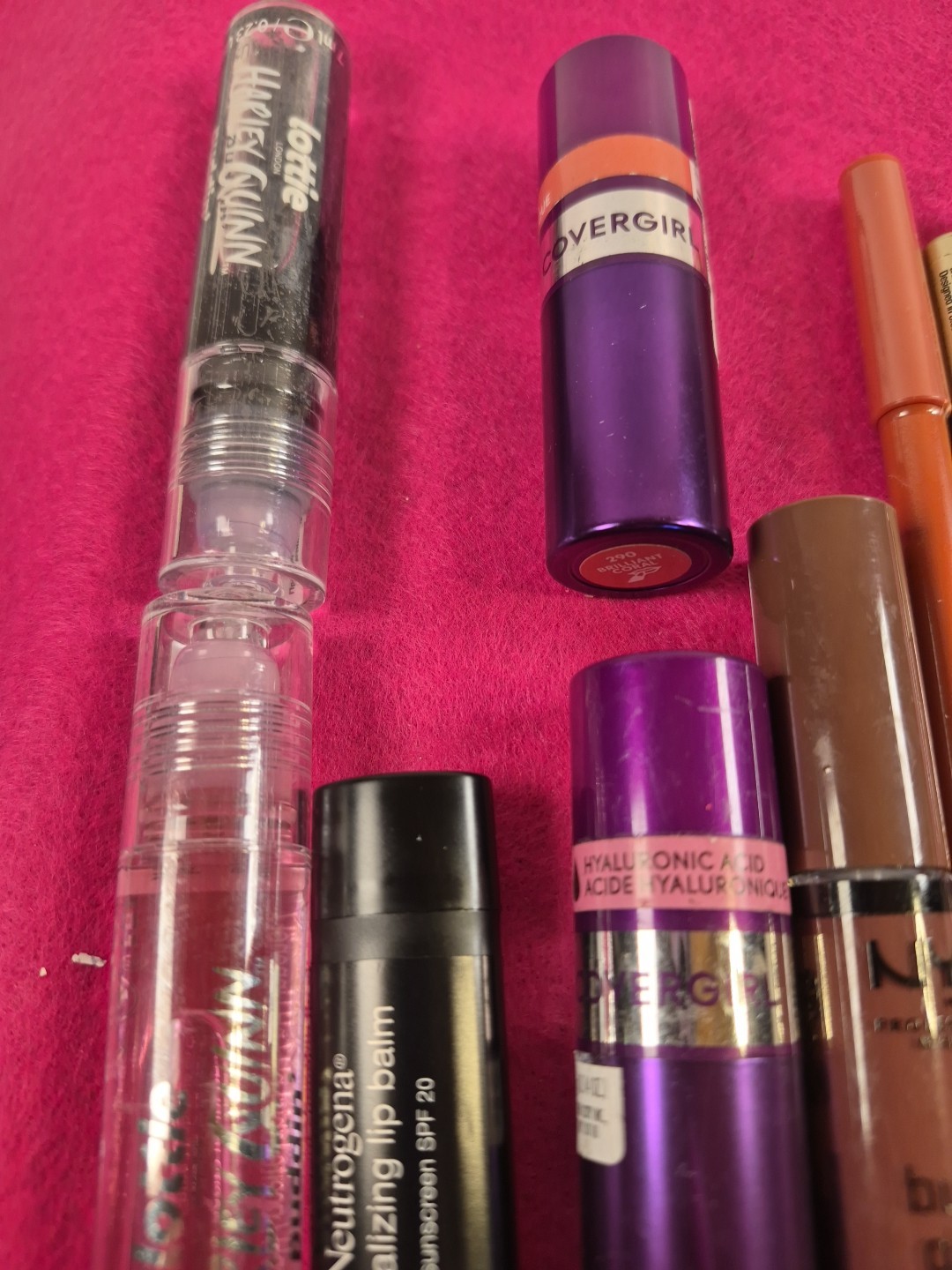 Mixed Makeup Lot Lip Gloss Lip Balm Lip Liner Covergirl NYX Neutrogena LA Girl