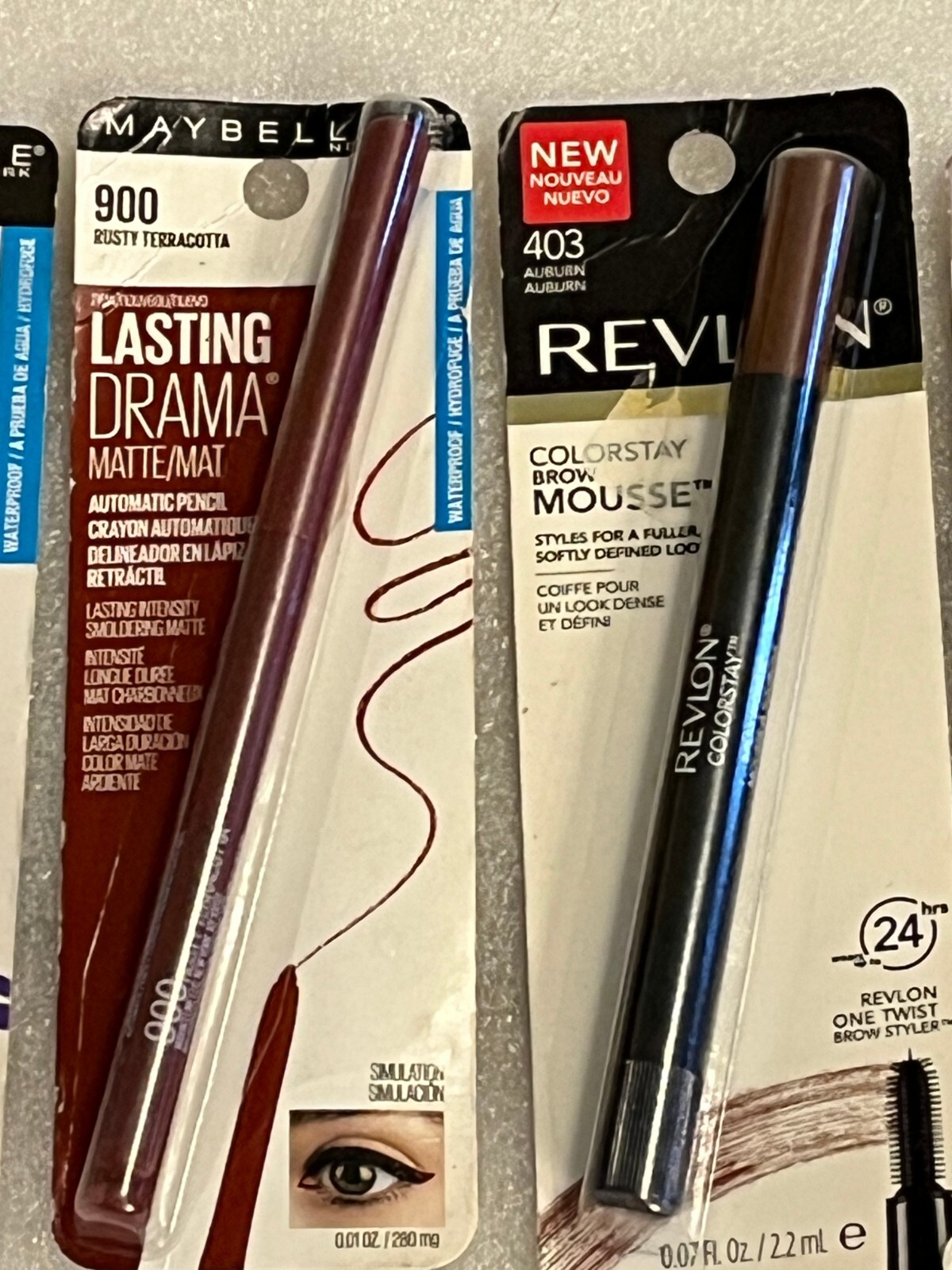 Lot of 6 Eyeliners Pencil, Liquid by Maybelline, Revlon, Full Spectrum Covergirl