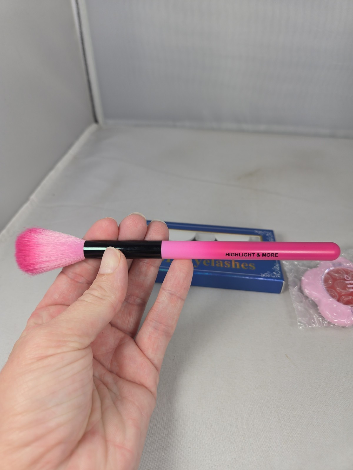 LOT Makeup Totemica Lip & Cheek Tint Keychain Pinky B Beauty Brush False Lashes