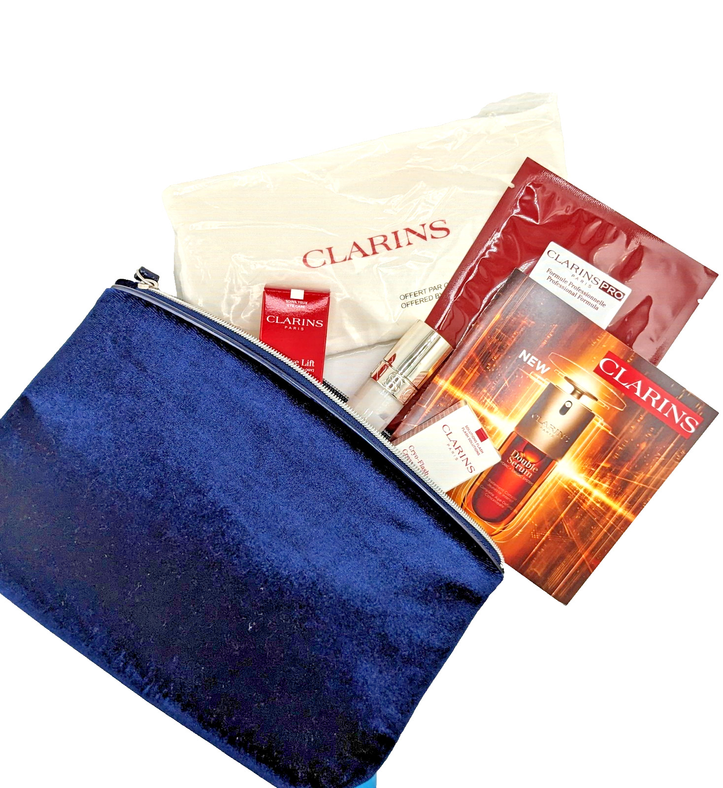 CLARINS Beauty Gift Set Mixed Lot Self Care with Lancome Bag NEW