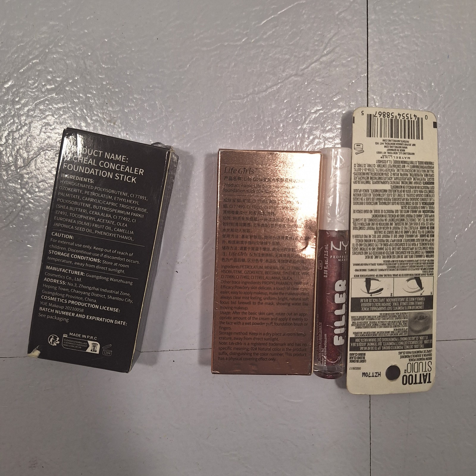 4 item Mixed Beauty Lot Concealer Foundation Filler Brow Pencil Maybelline Ochea