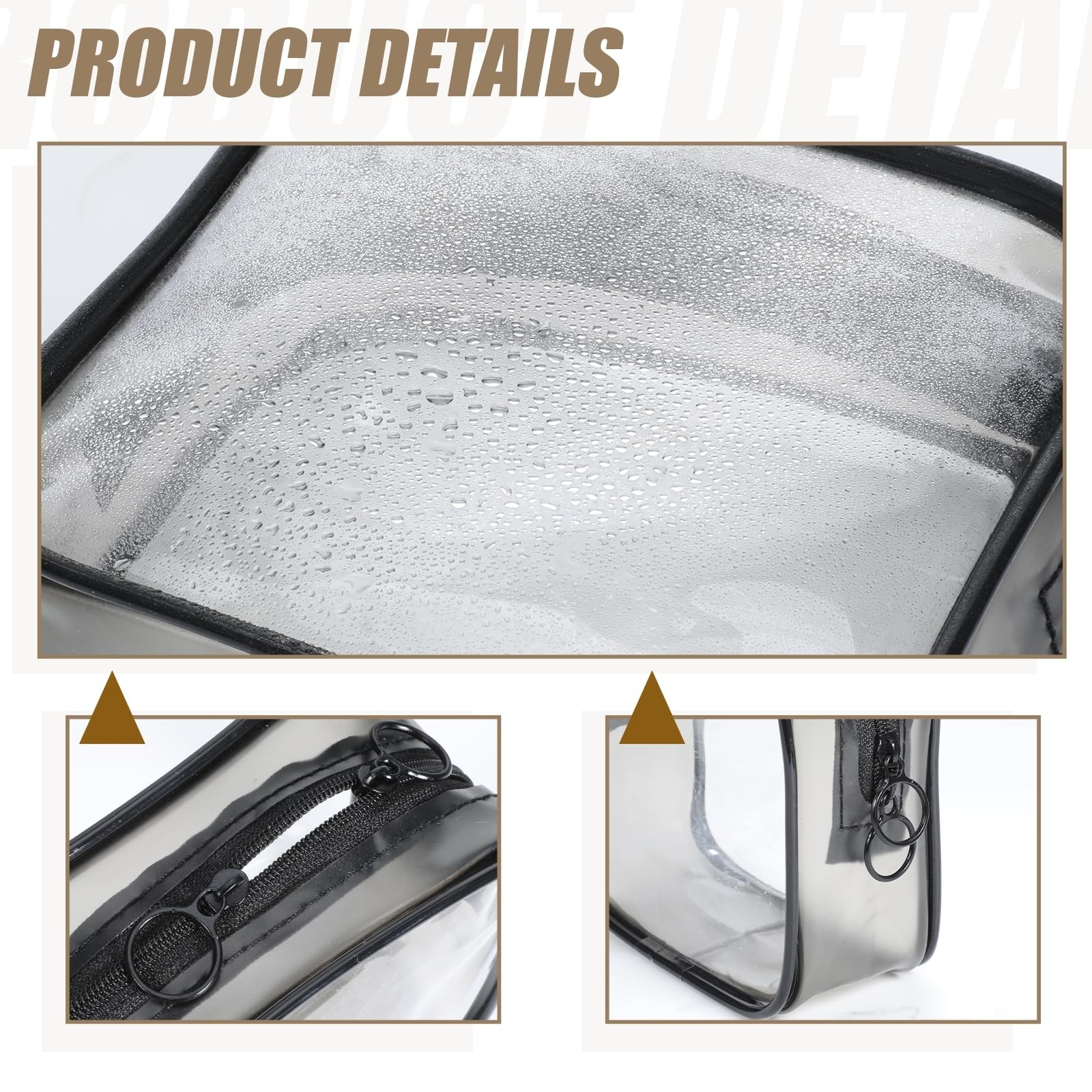 2 Pcs Small Clear Makeup Bag Mini Makeup Zipper Pouch Black Cosmetic Bag Make…