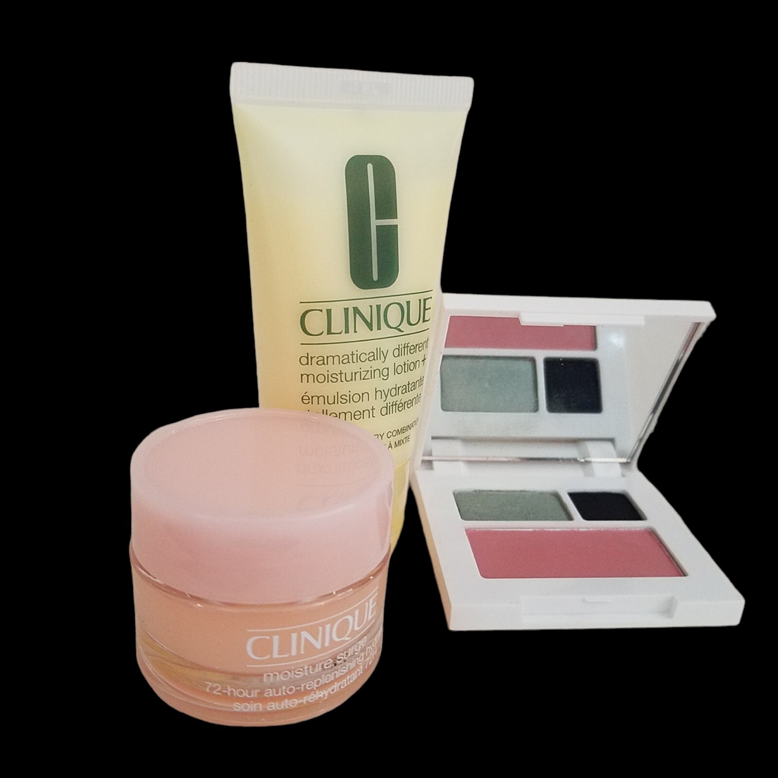 CLINIQUE LOT Dramatically Different Lotion Moisture Surge Eyeshadow Travel Size