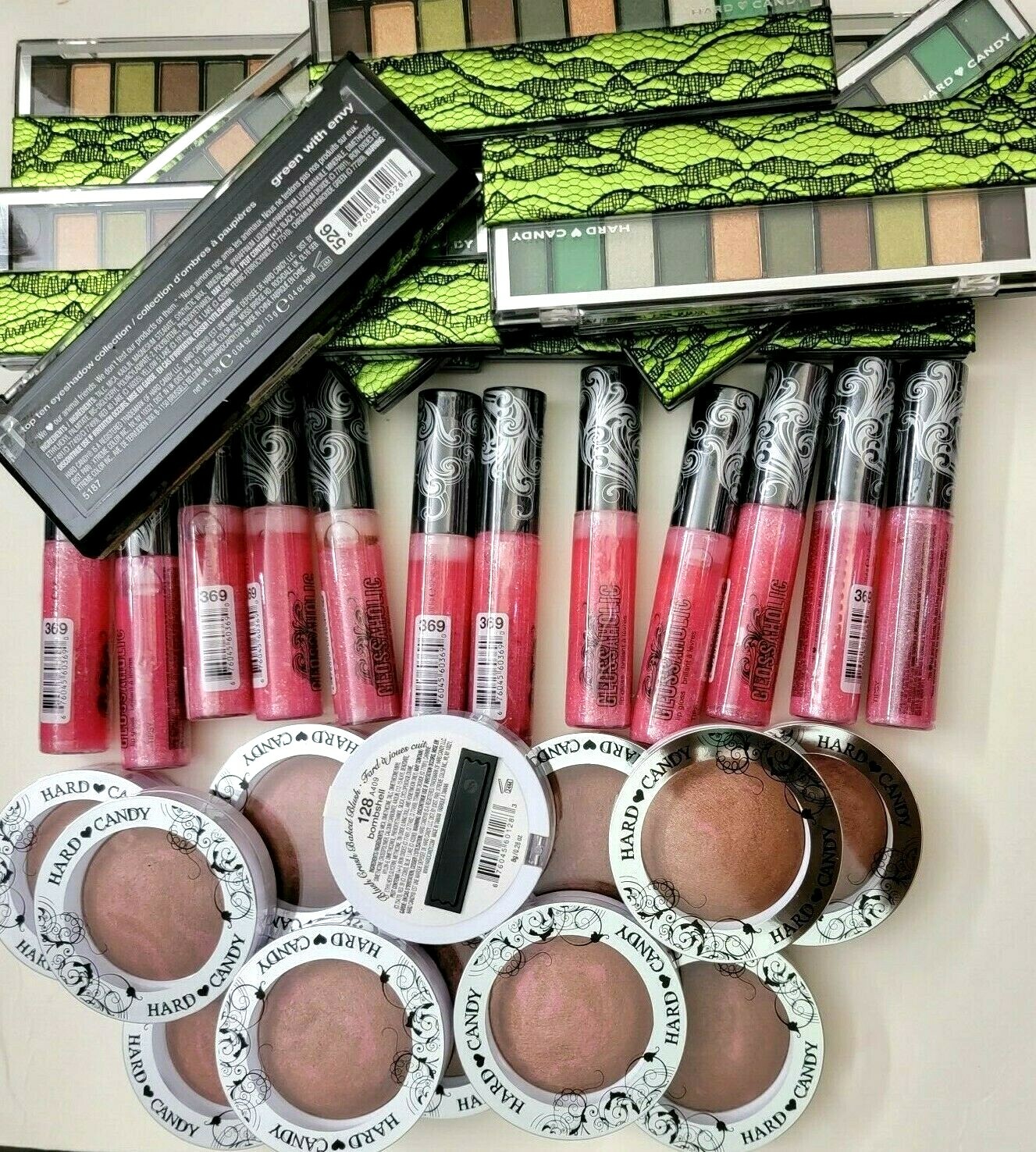 HARD CANDY Cosmetics 12-Lip Gloss 369 TIPSY, 12-Bombshell Blush, 12-Eyeshadow
