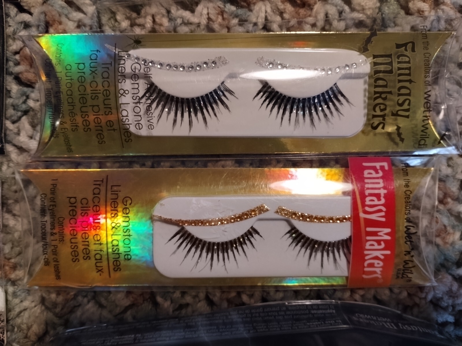 8 Mix Lot Wet n Wild Fantasy Makers Bat Those Lashe Feather Gemstone Eyelashes