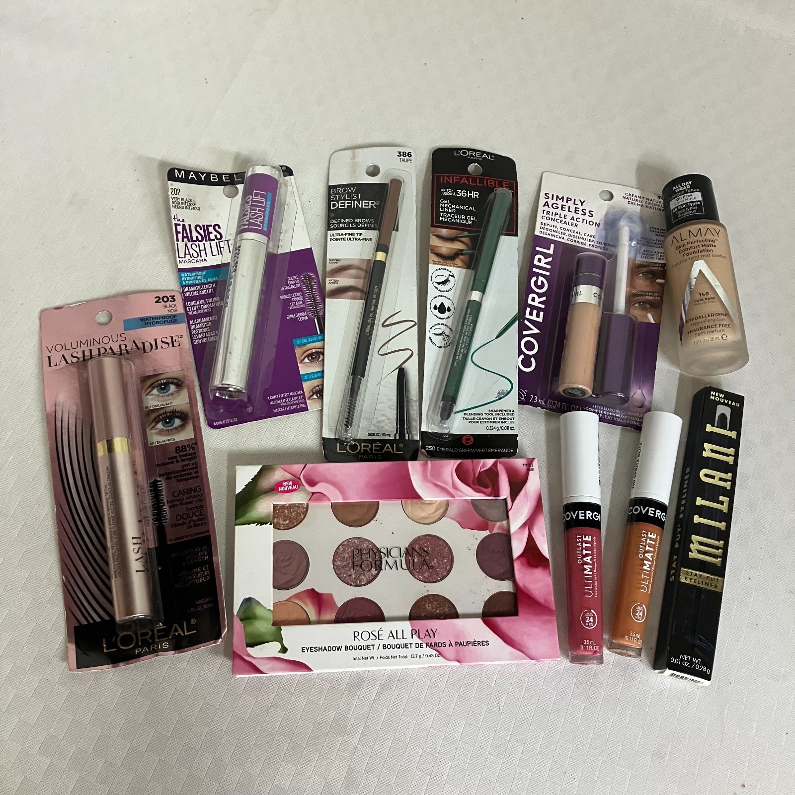 L’oréal Foundation Maybelline Covergirl Lot of 10 Makeup Items New Sealed