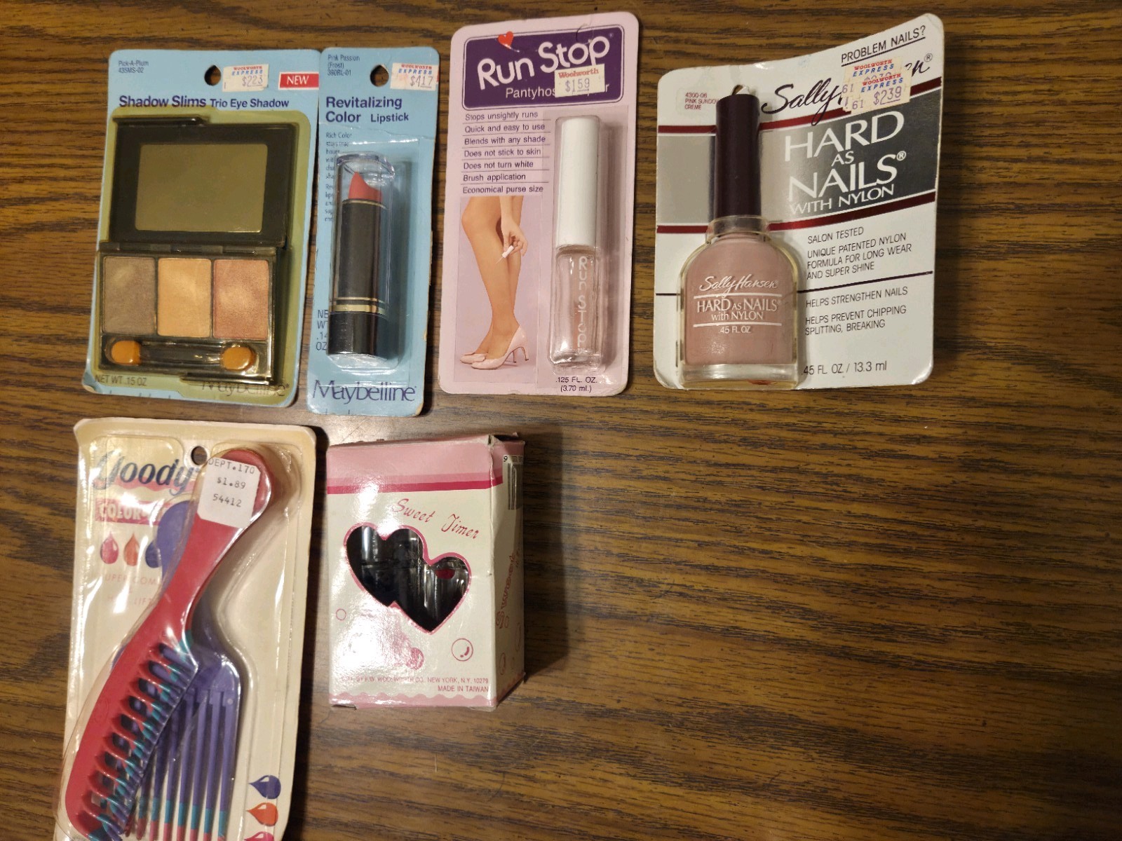Vintage Makeup Mirror Lip Stick Nail Polish Brush Lot of 7 New Sealed Rare Items