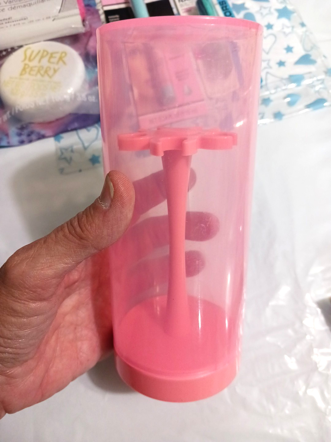 Mixed lot make-up + bath bombs, sponges, blenders, towels, lip balm, massager +