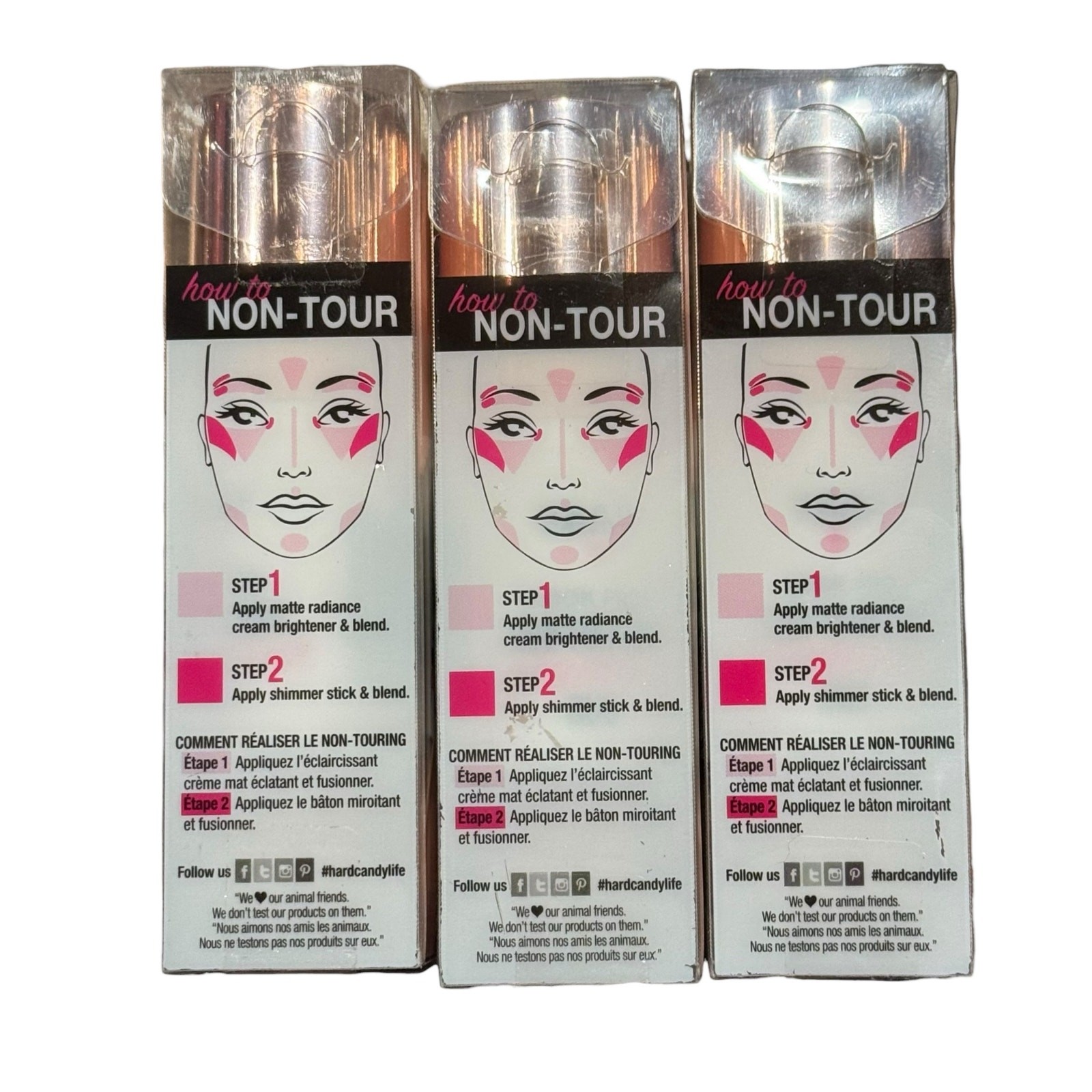 NEW Hard Candy Lot of 3 Highlighting Shimmer Stick 1292 Look Pro Glamour Duo