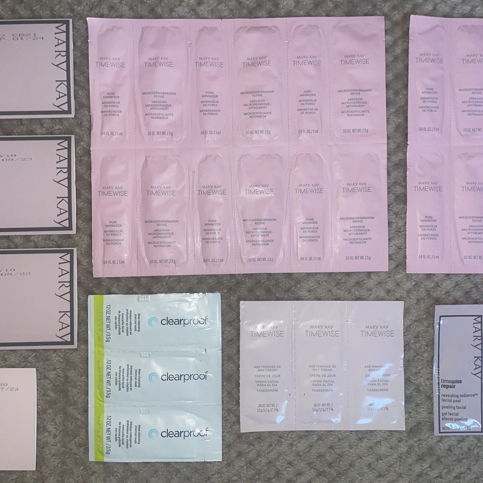 MARY KAY SAMPLES LOT Skincare Timewise Satin Hands Clearproof Clay Mask