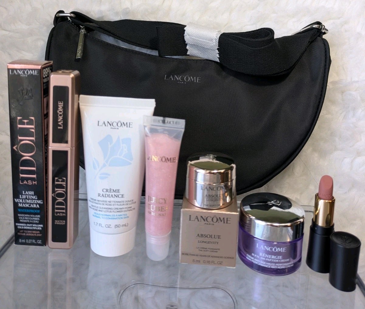 Lancome 7pcs Bundle Absolute longevity, Renergie, Creme Radiance, Idole Lash NEW
