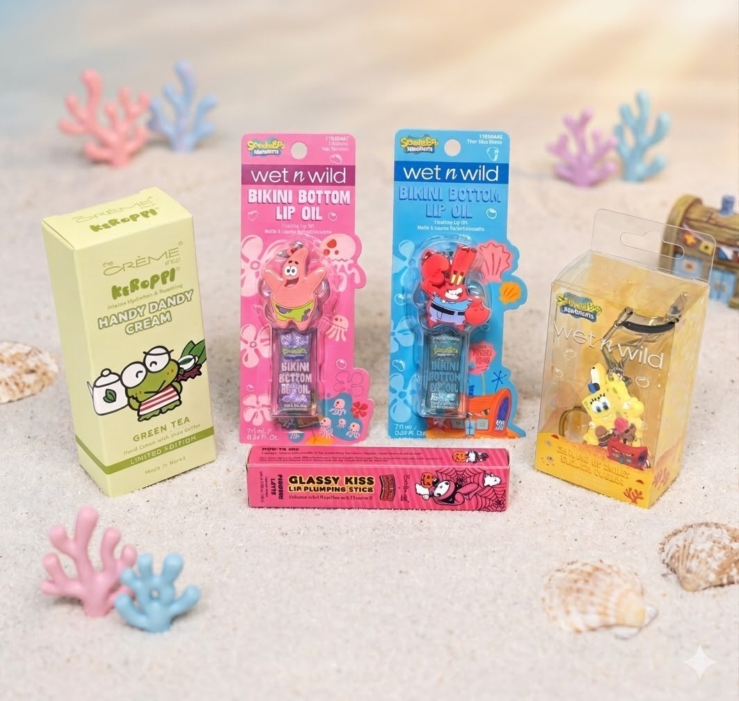 Kawaii Makeup Lot of 5 – Hello Kitty Keroppi SpongeBob Wet n Wild Creme Shop