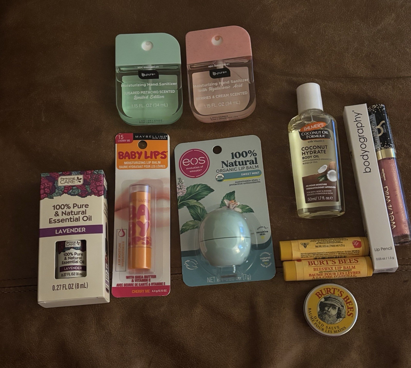 Beauty Lot EOS, Burt’s Bees, Wet N Wild, Bodyography, Palmers, B Pure, Baby Lips